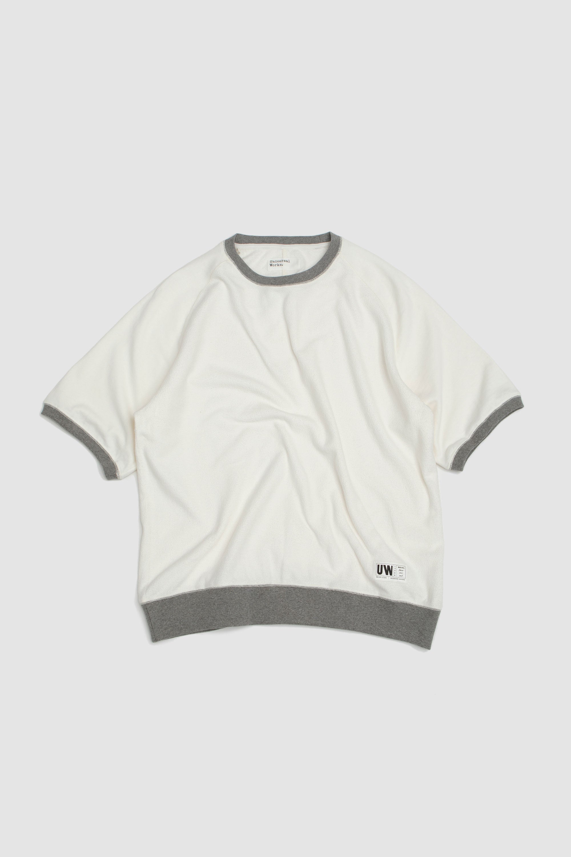 SS Crewneck Brush Back Sweat Ecru