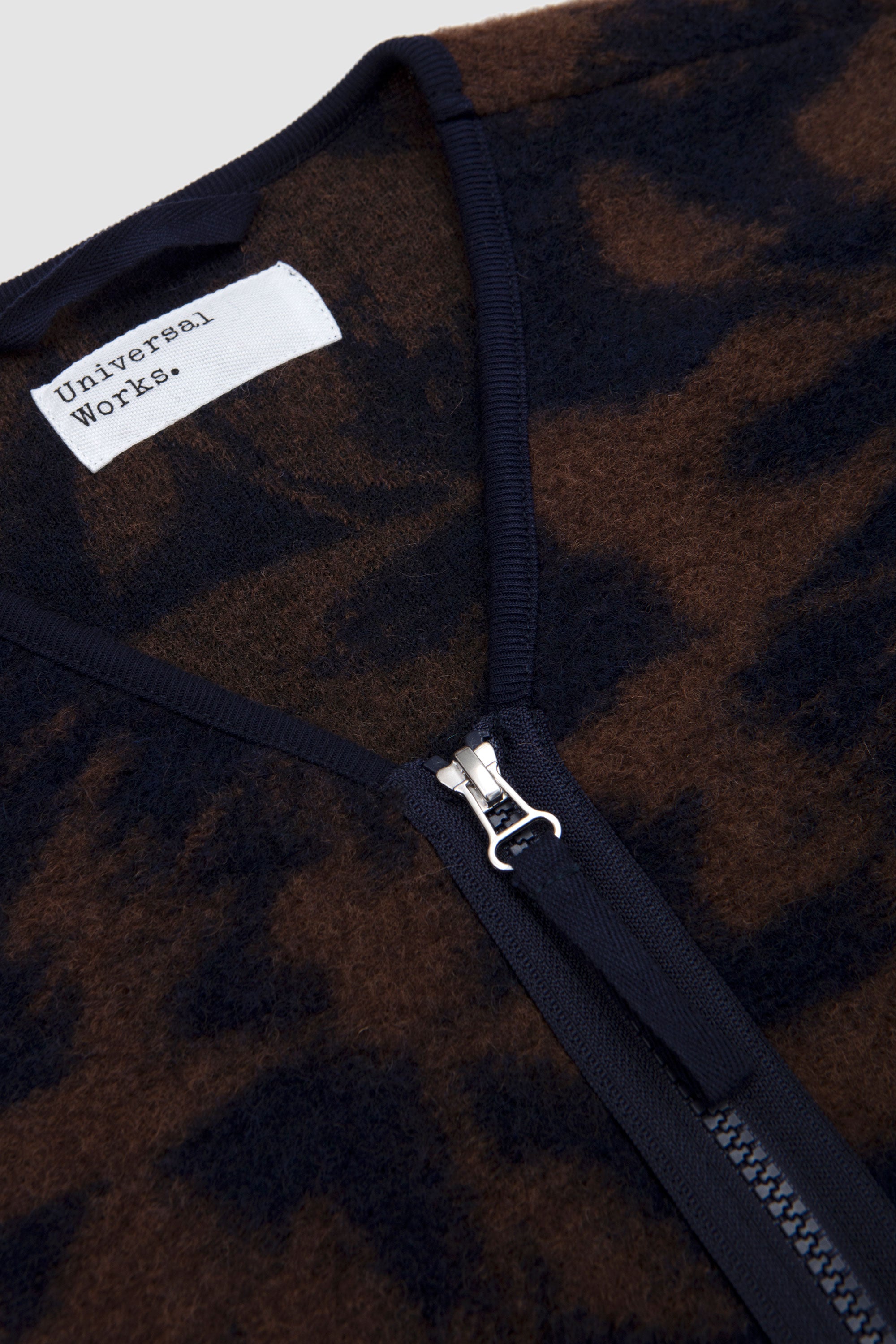 Studio Fleece Zip Liner Jacket Navy/ Brown