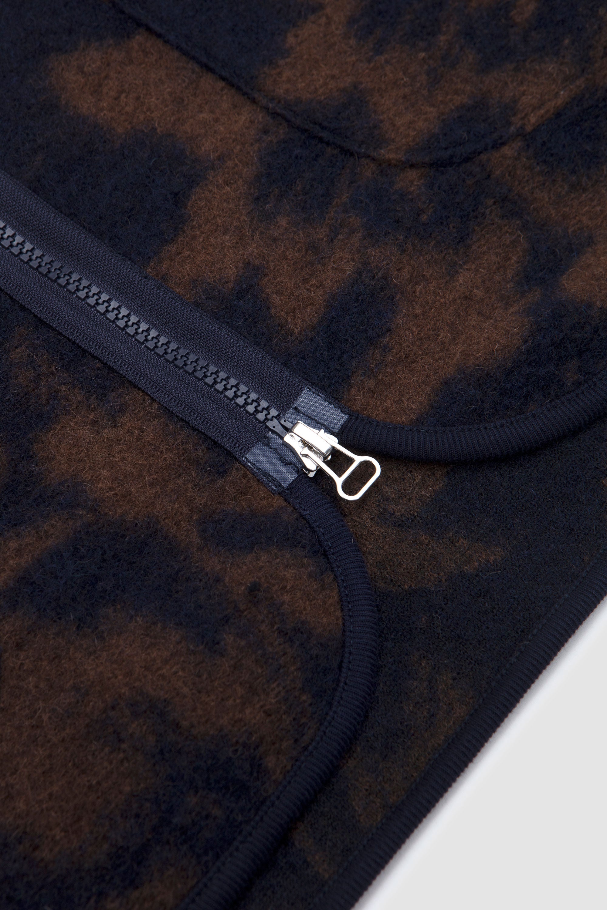 Studio Fleece Zip Liner Jacket Navy/ Brown