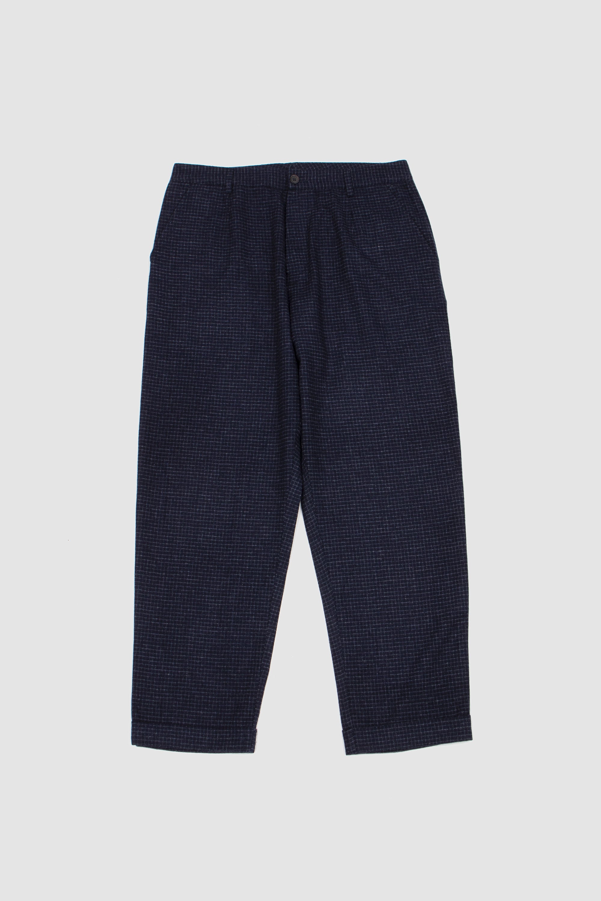 Super Chino Bobby Wool Mix Navy Check_1
