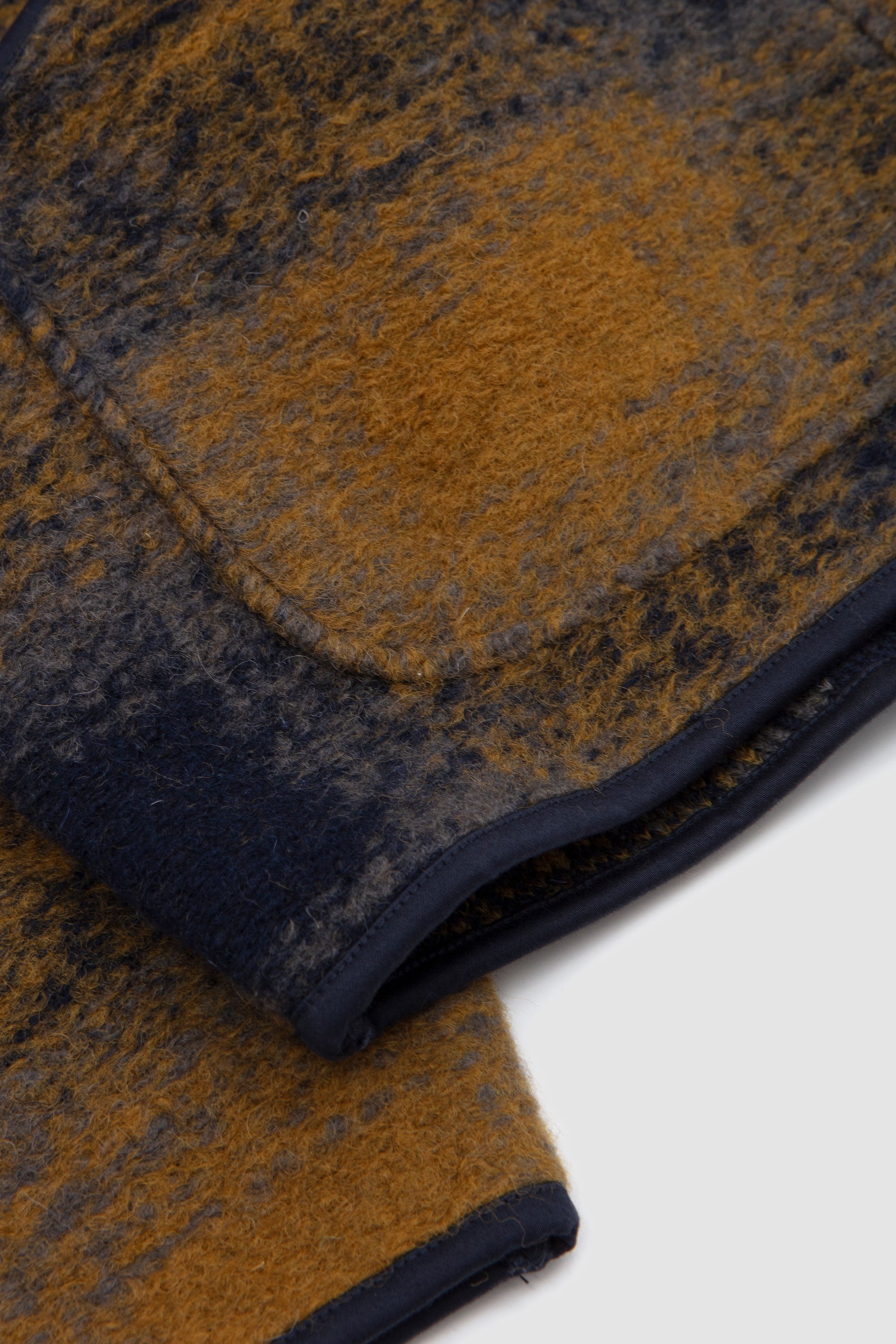 Tecno Melton Check Zip Liner Jacket Navy