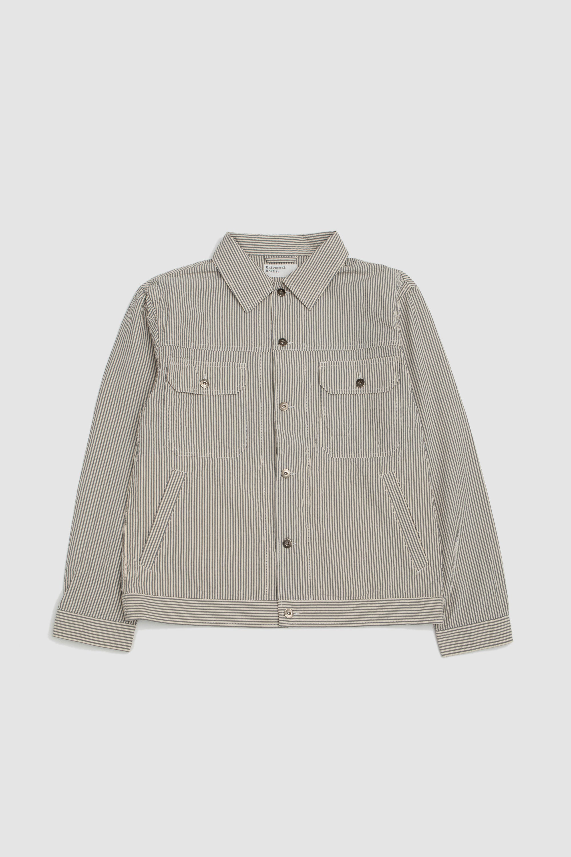 Trucker Jacket Derby Stripe Grey