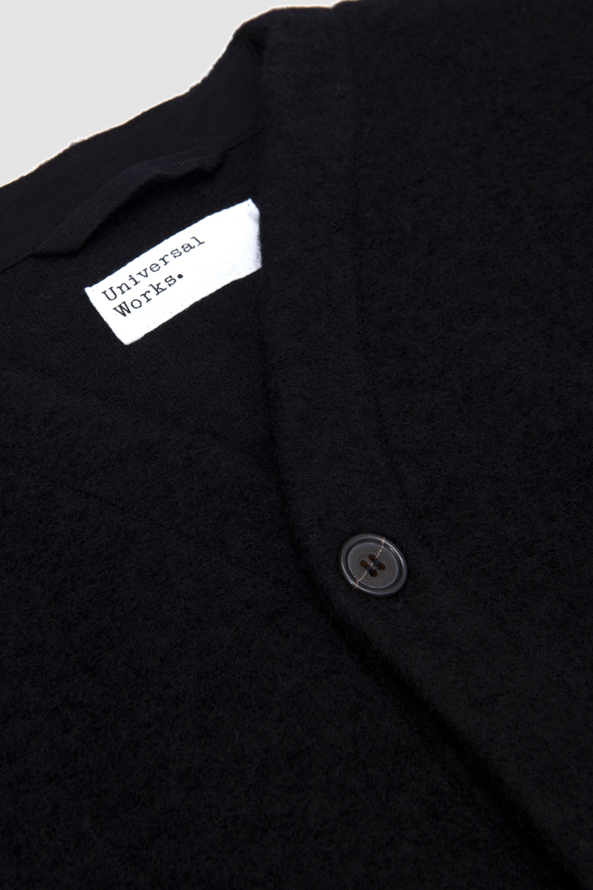 Wool Fleece Cardigan Black