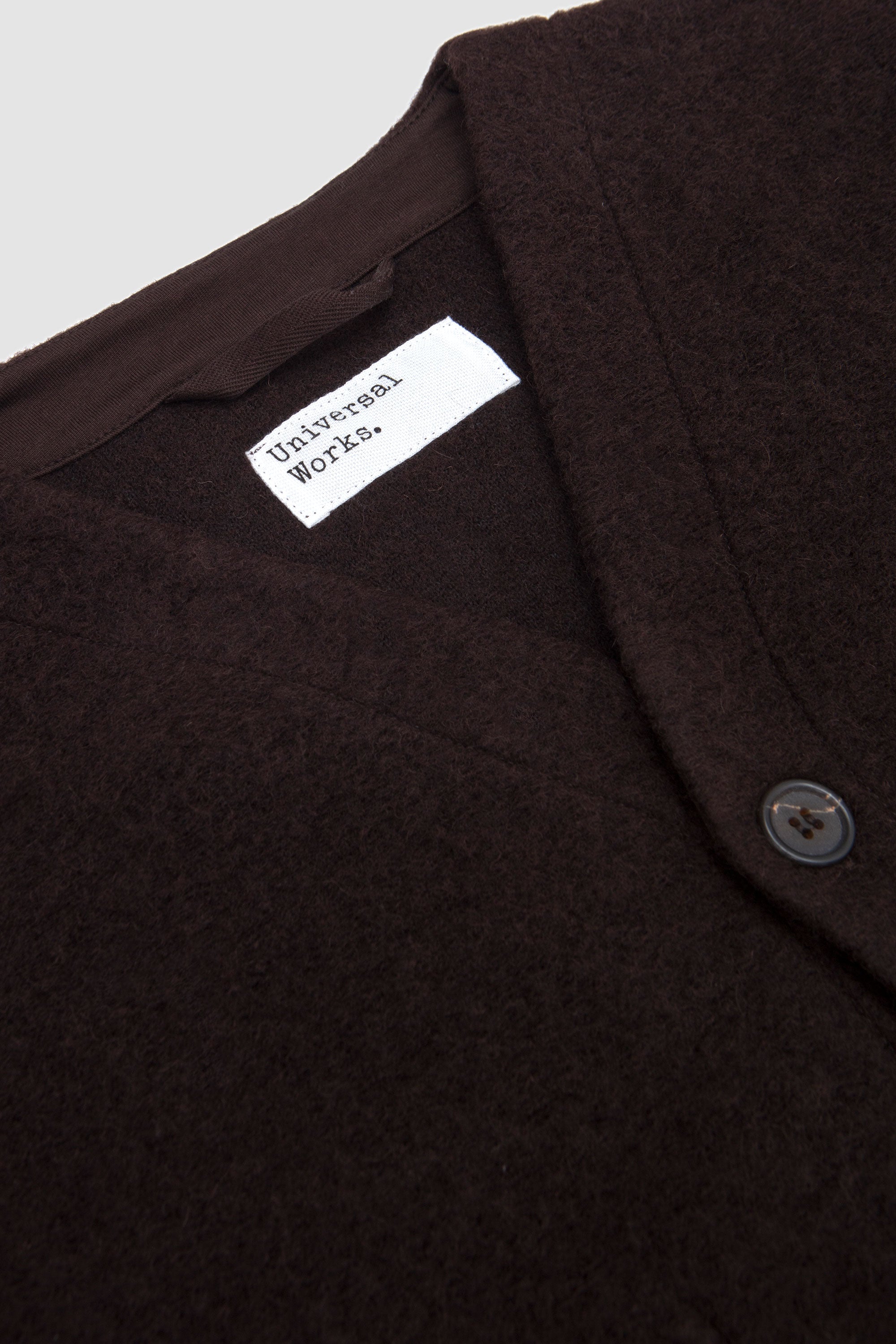 Wool Fleece Cardigan Brown