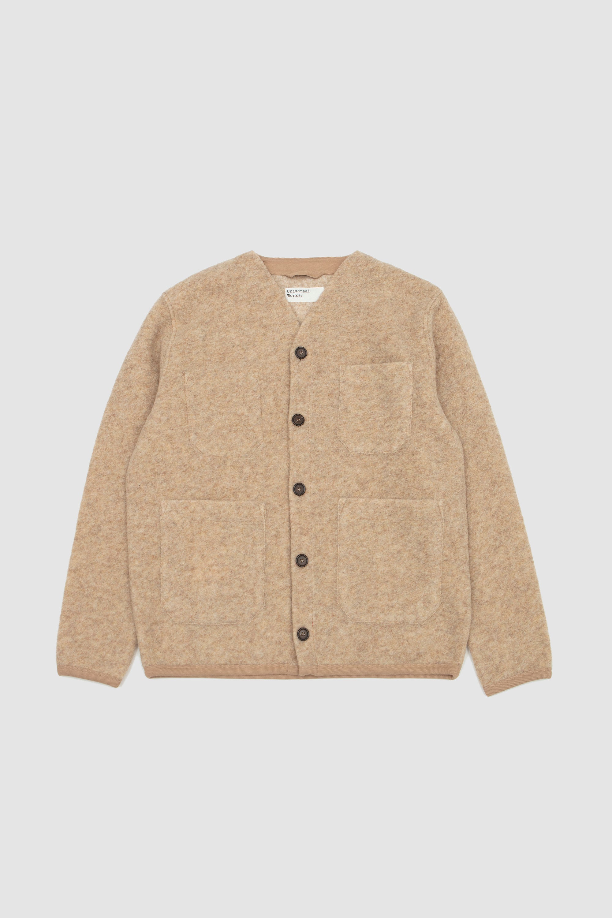 Wool Fleece Cardigan Fawn