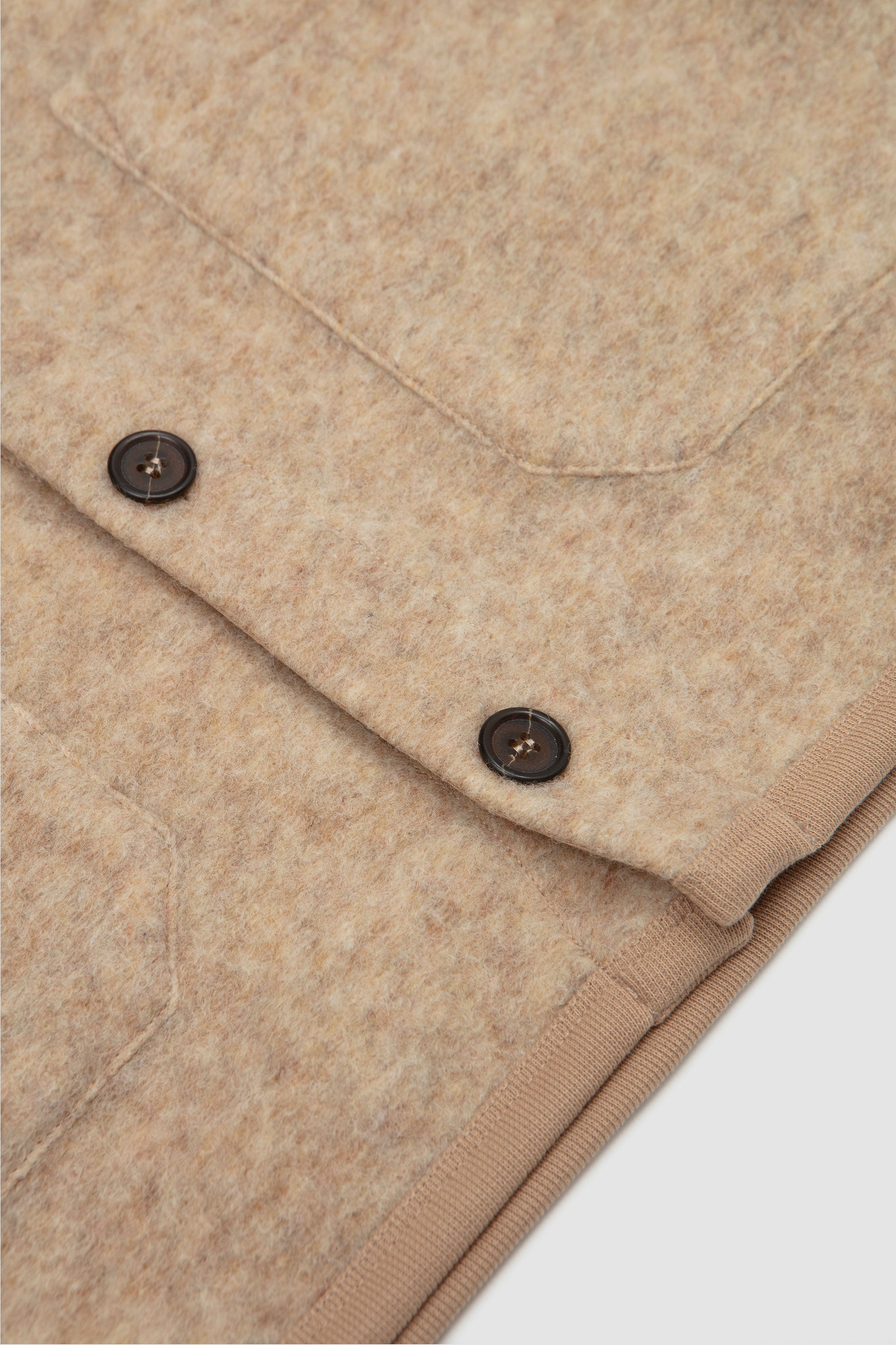 Wool Fleece Cardigan Fawn