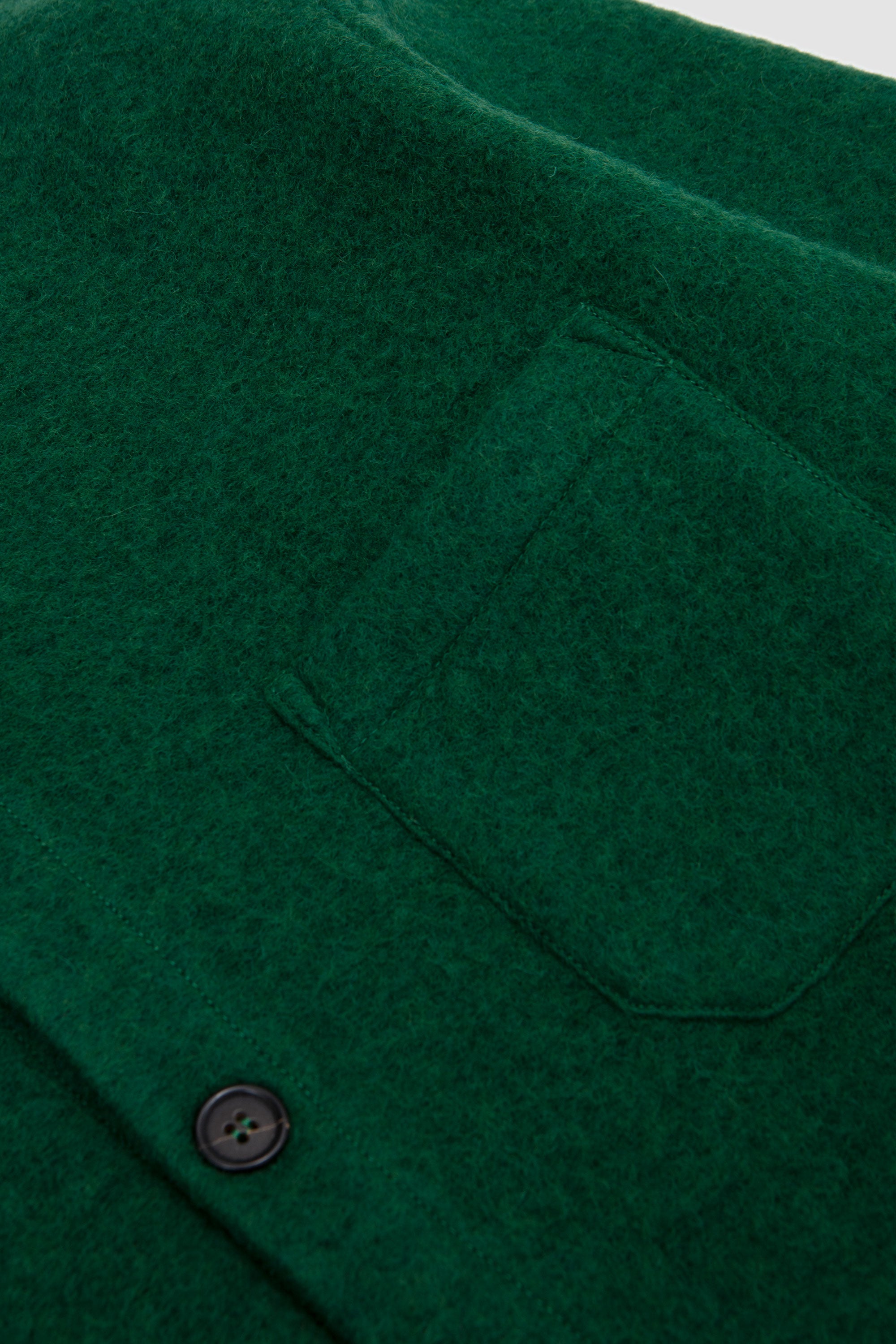 Wool Fleece Cardigan Green