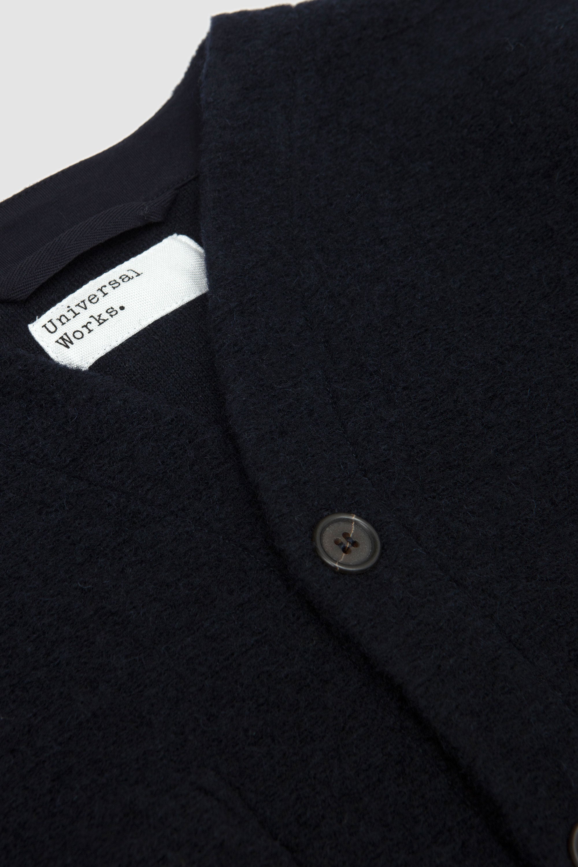 Wool Fleece Cardigan Navy