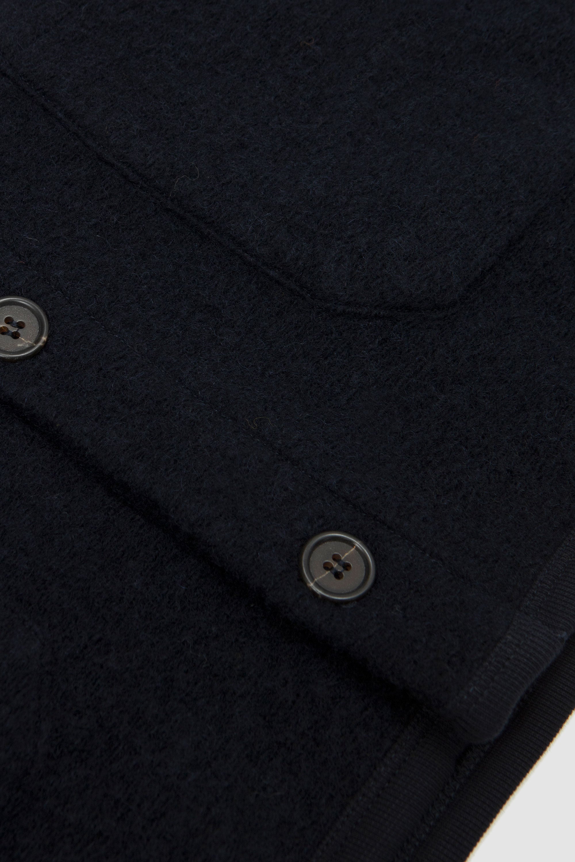 Wool Fleece Cardigan Navy