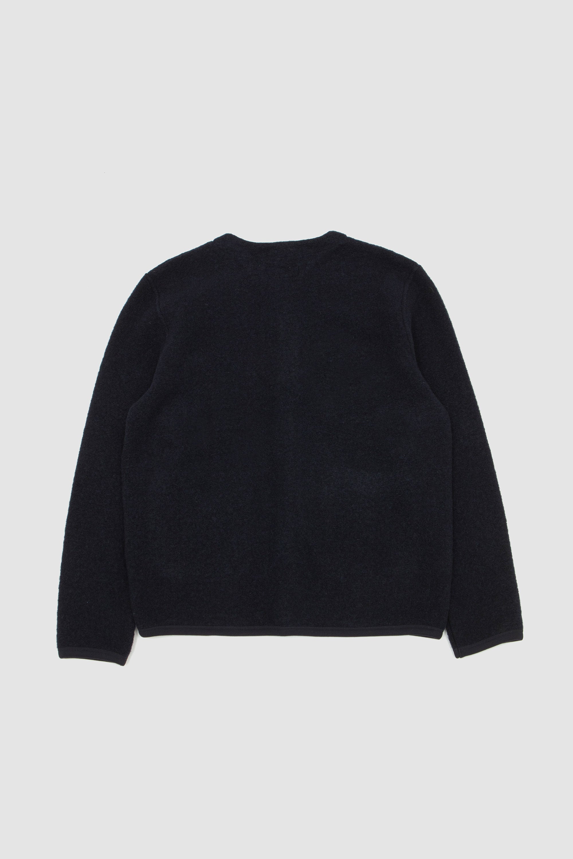 Wool Fleece Cardigan Navy_4