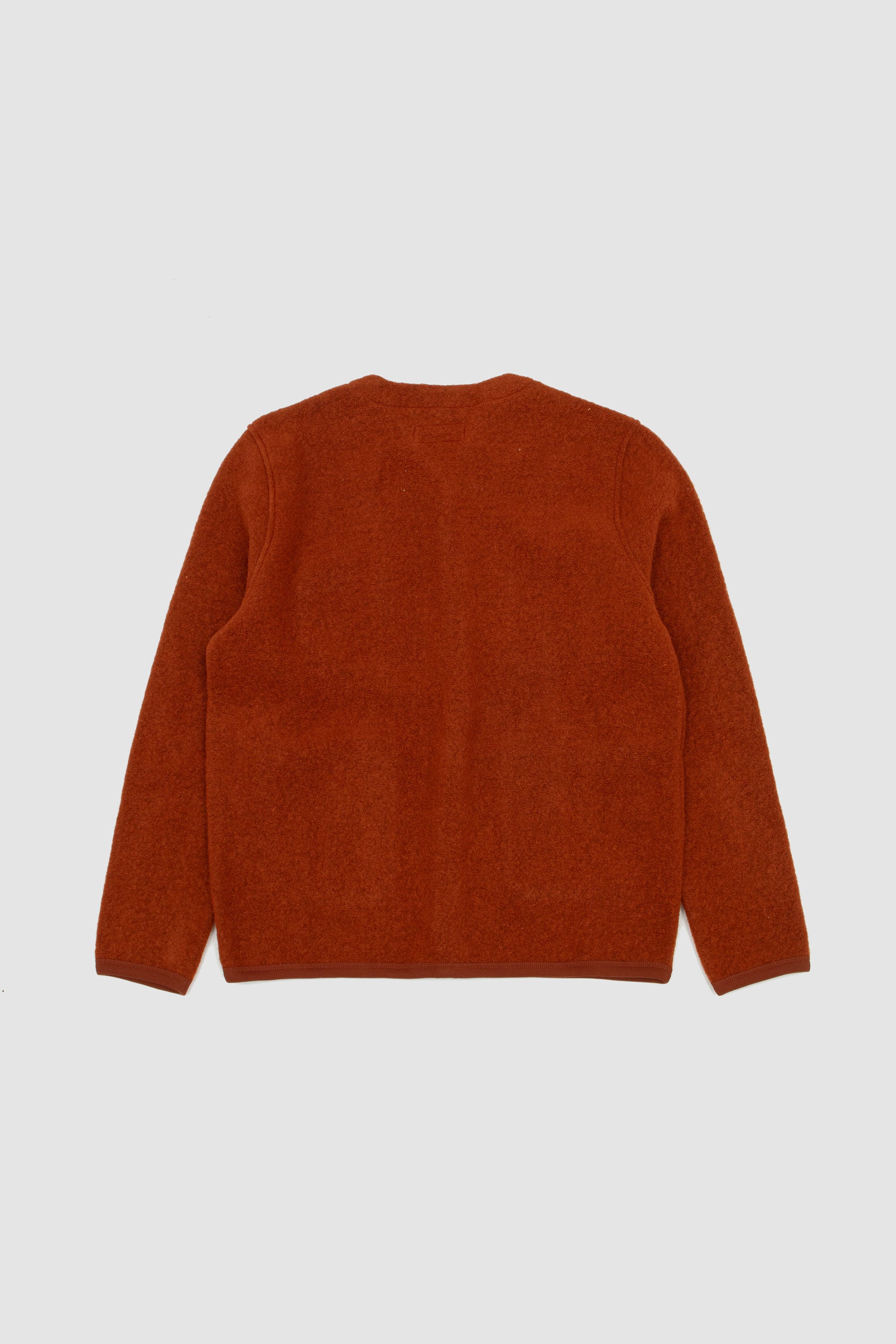 Wool Fleece Cardigan Rust_4