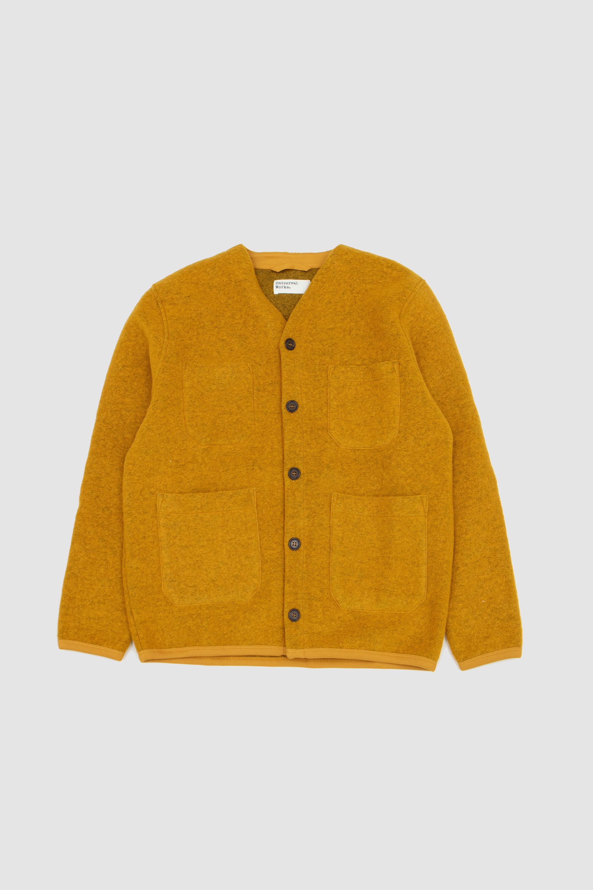 Wool Fleece Cardigan Yellow