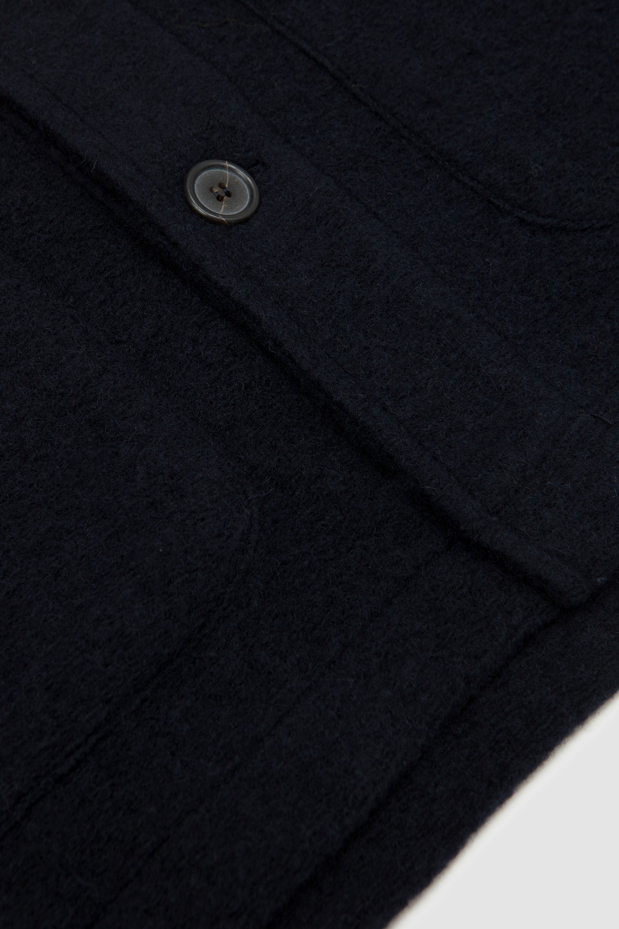 Wool Fleece Field Jacket Navy