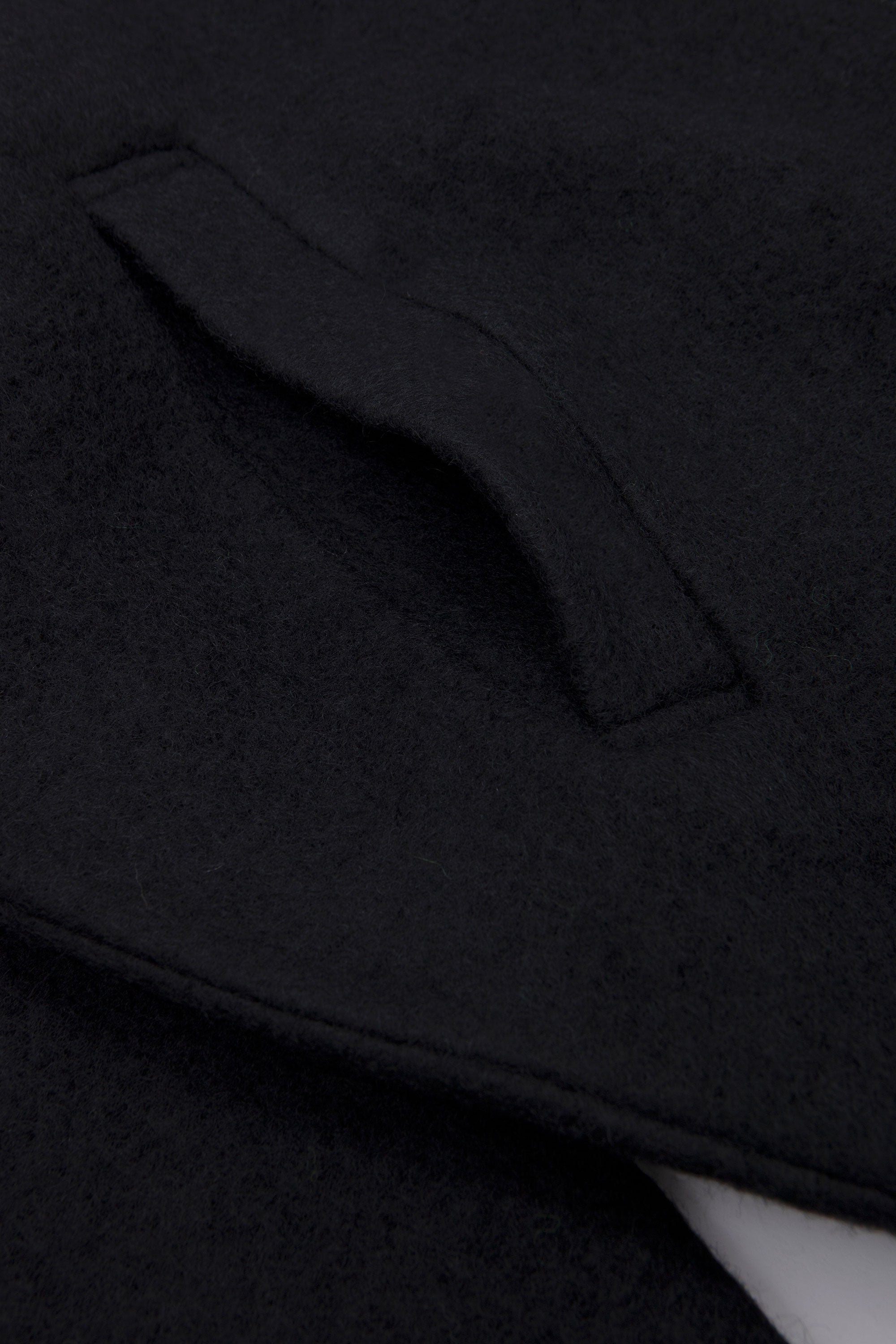 Wool Fleece Zip Bomber Black