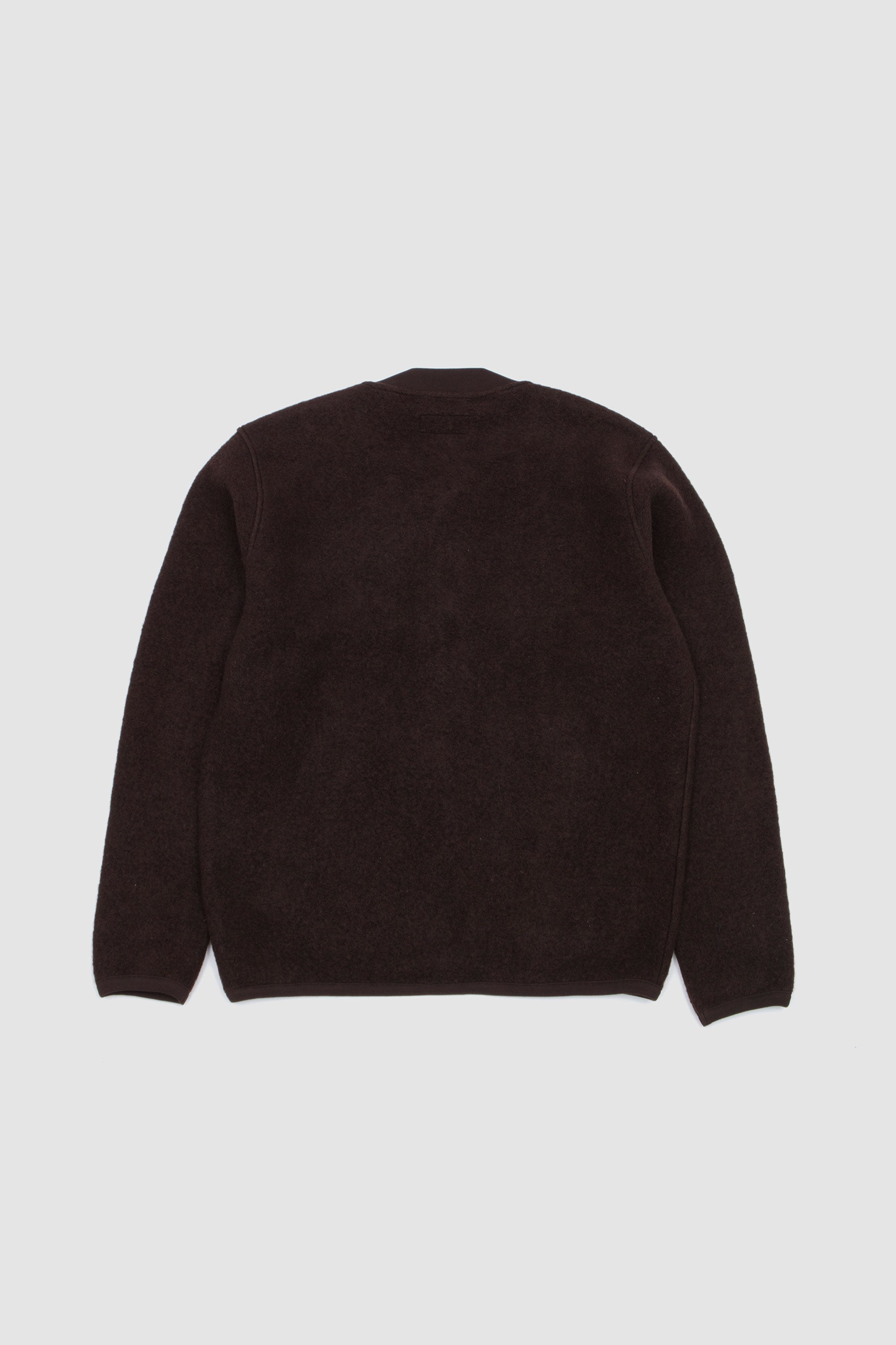Wool Fleece Zip Bomber Brown_4