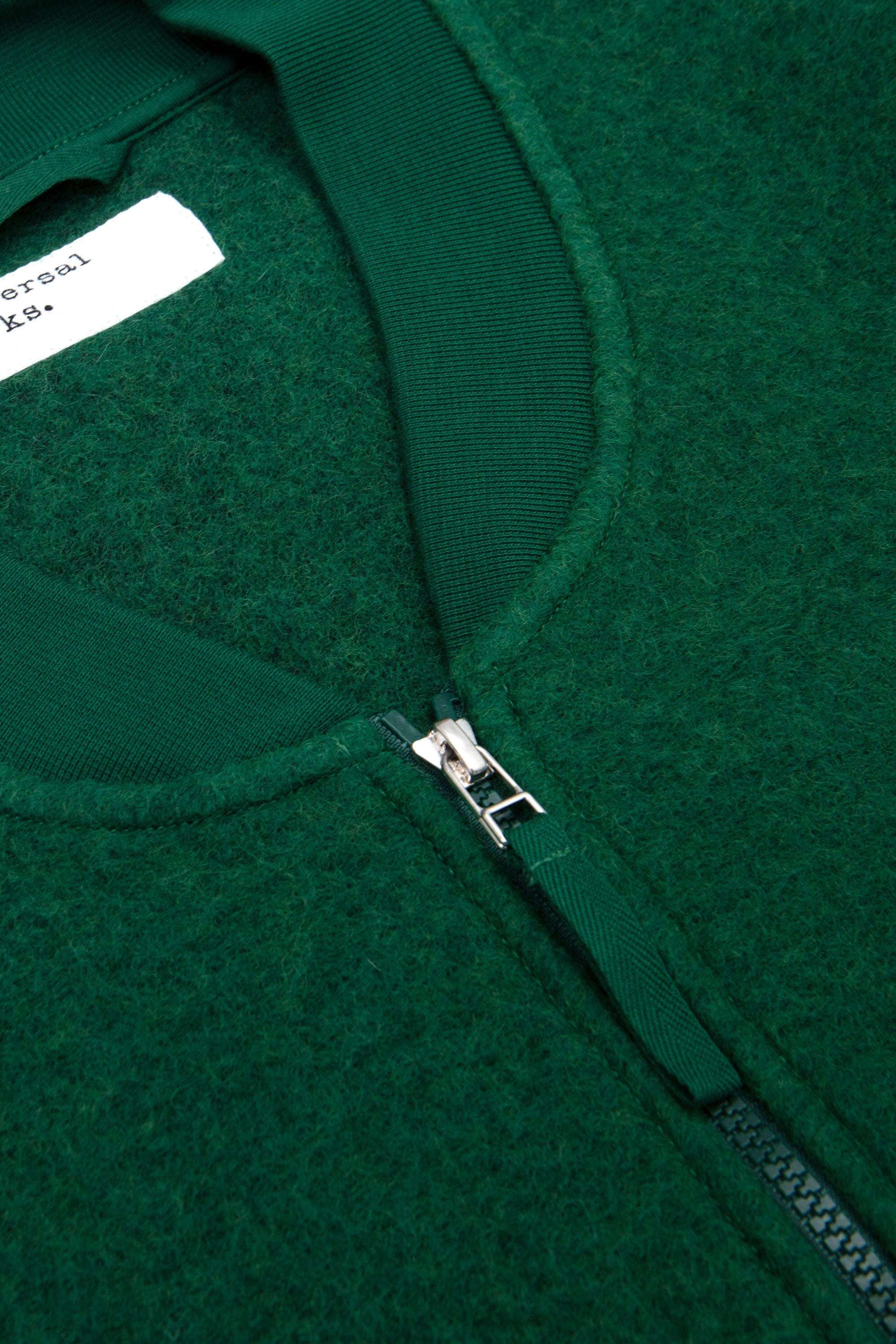 Wool Fleece Zip Bomber Green