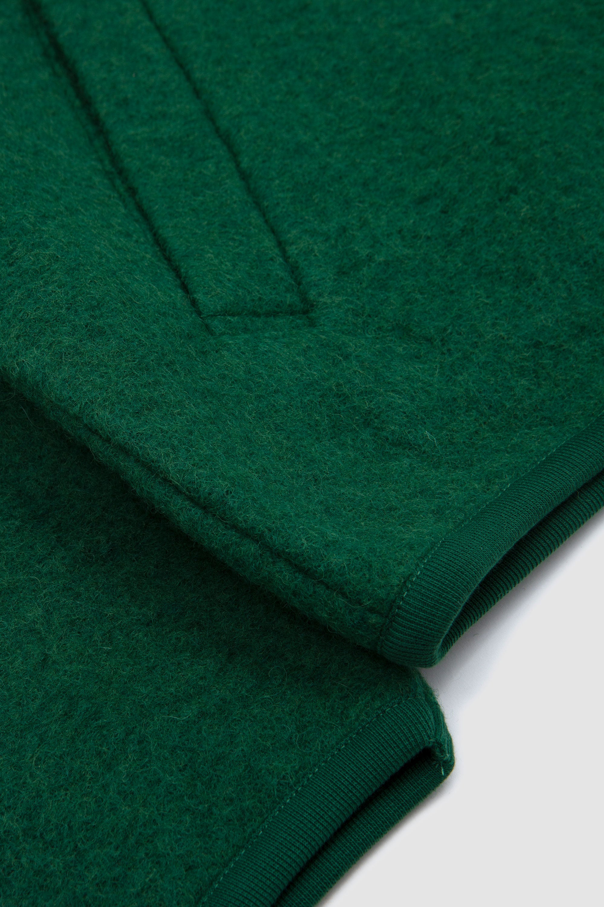 Wool Fleece Zip Bomber Green