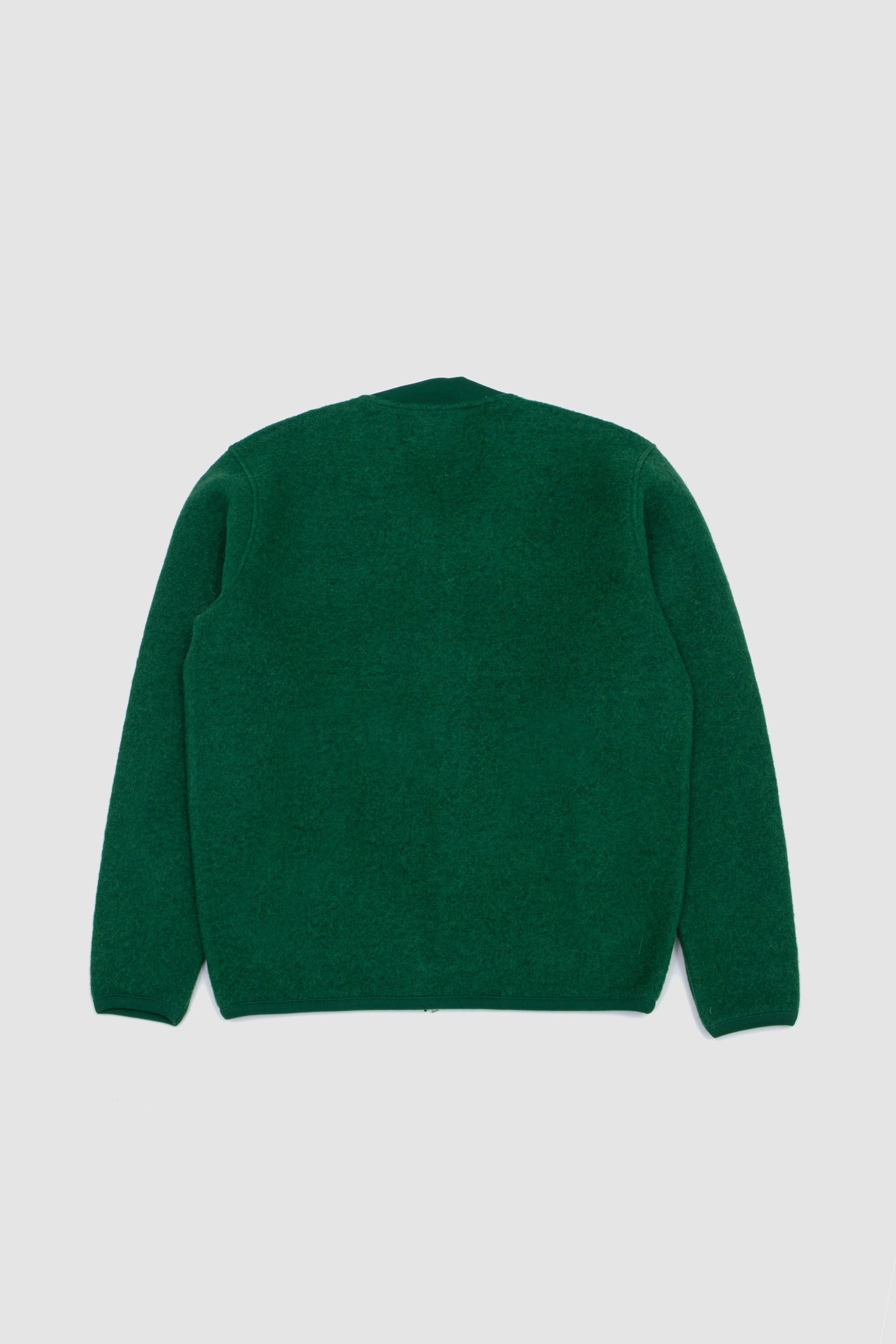 Wool Fleece Zip Bomber Green_4
