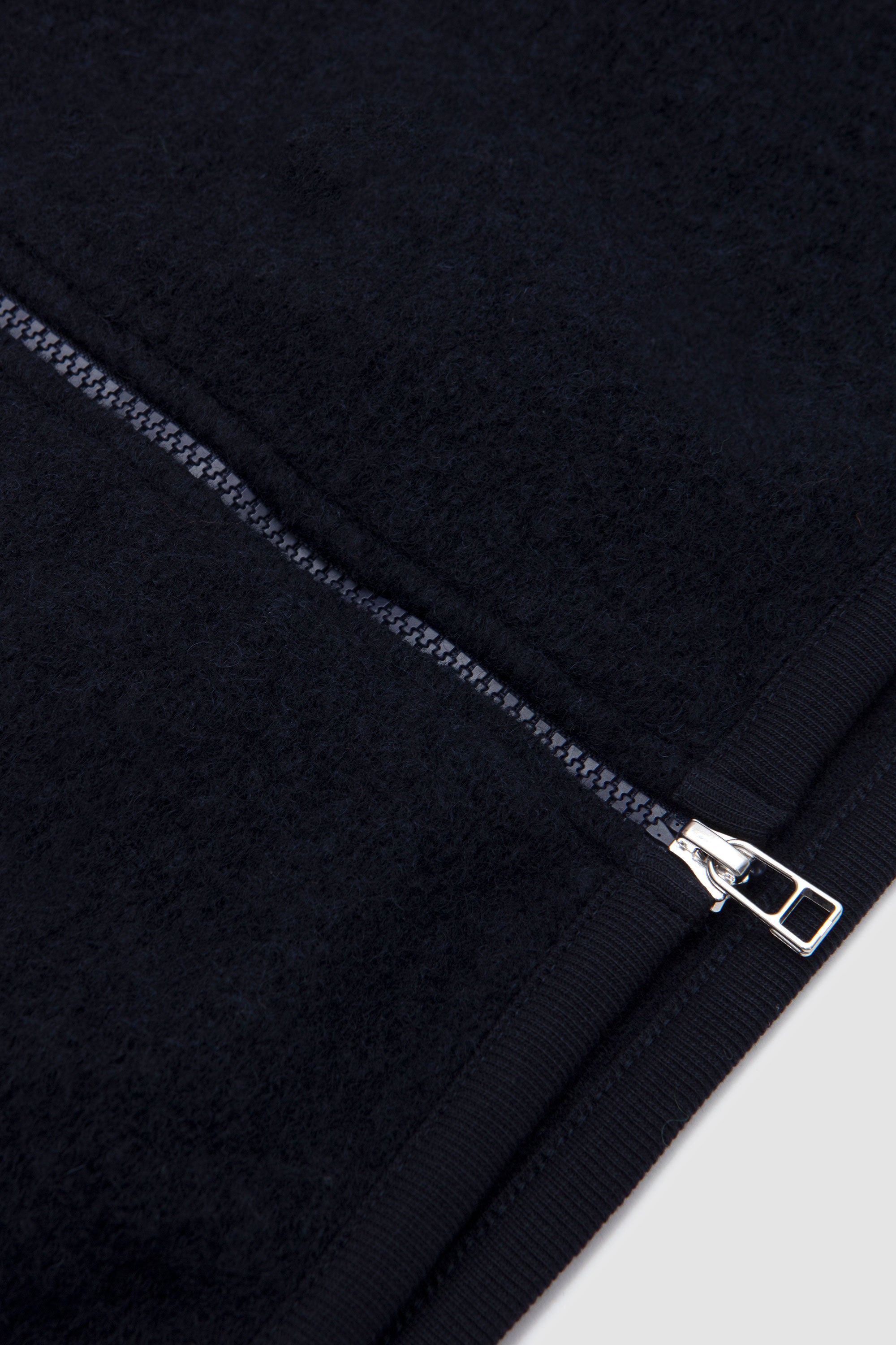 Wool Fleece Zip Bomber Navy