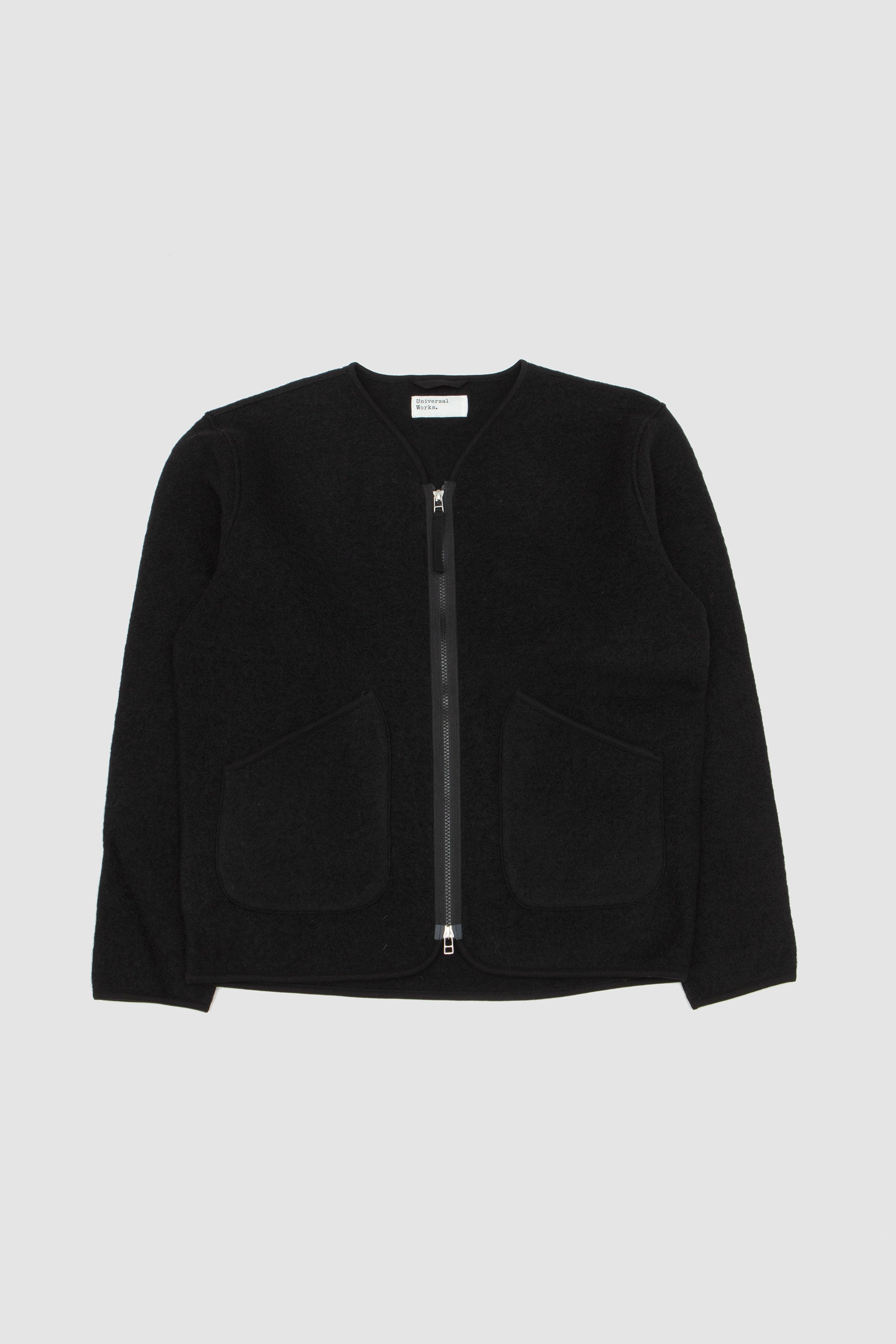 Wool Fleece Zip Liner Jacket Black_1
