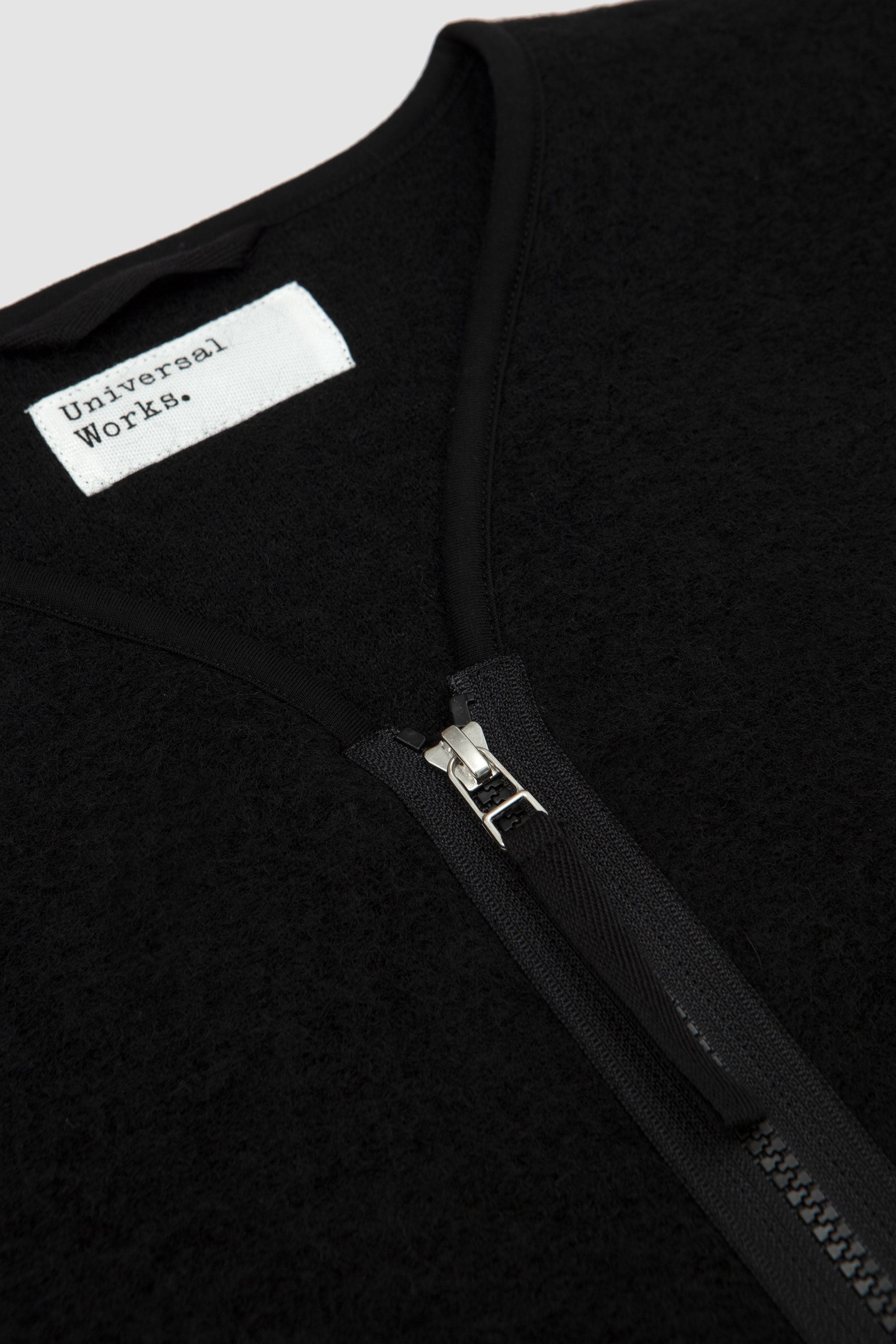 Wool Fleece Zip Liner Jacket Black