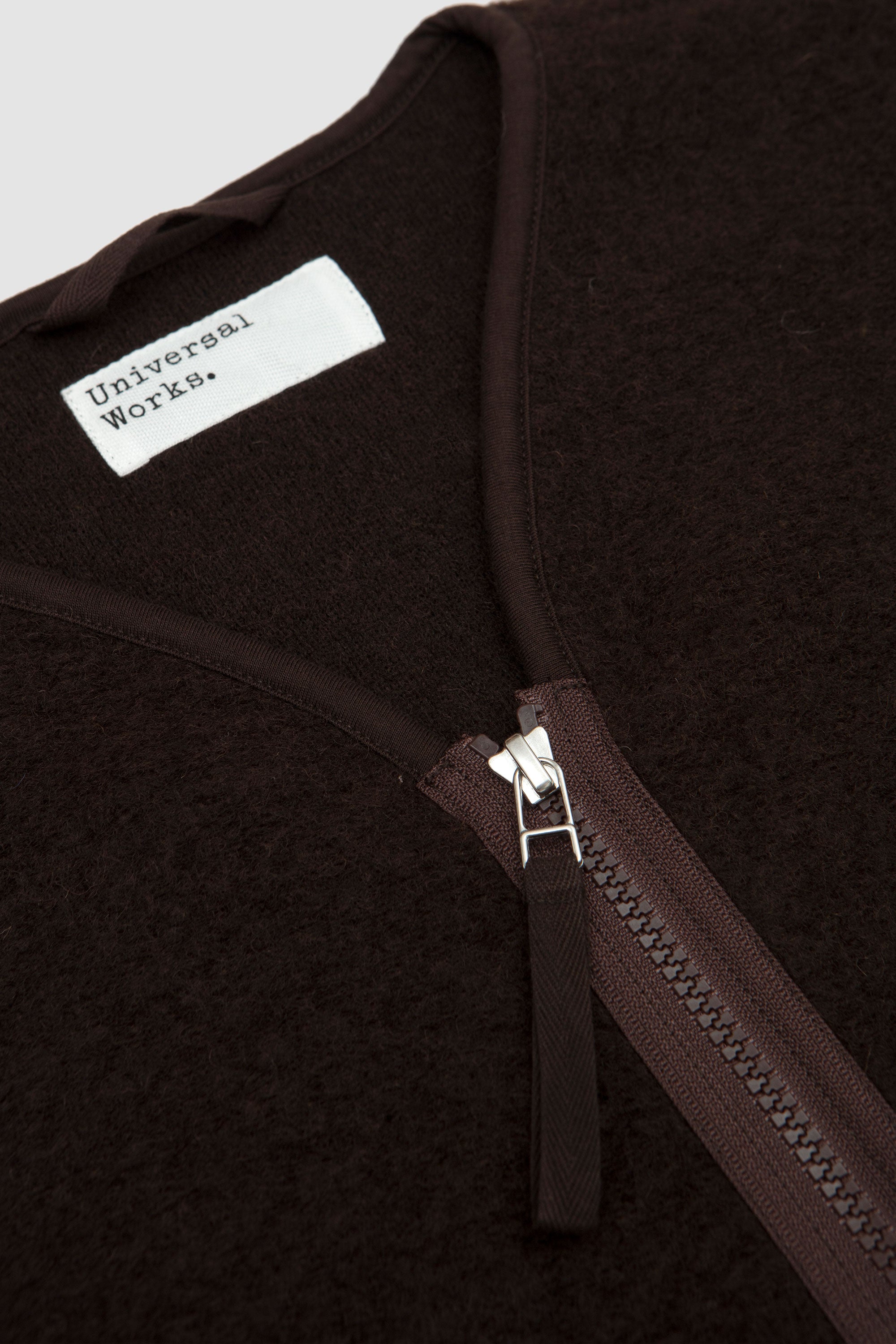 Wool Fleece Zip Liner Jacket Brown