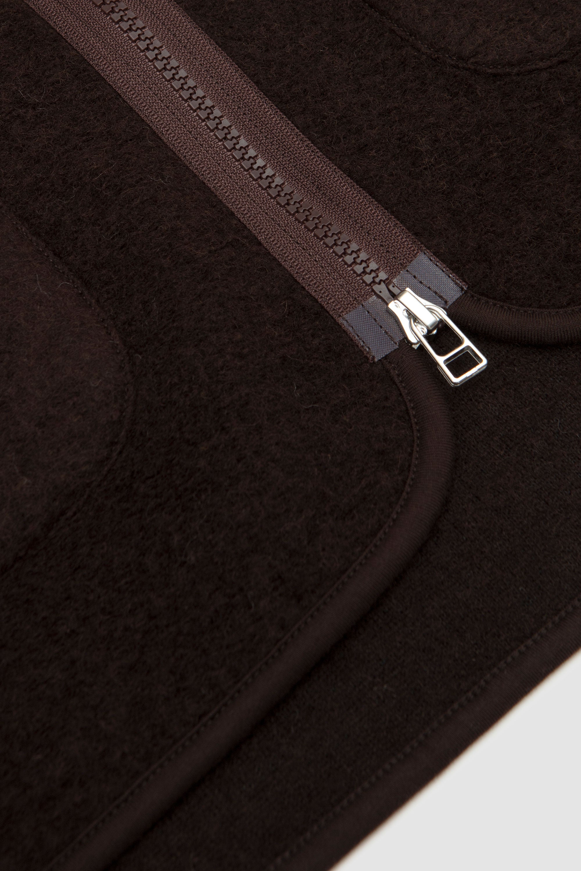 Wool Fleece Zip Liner Jacket Brown