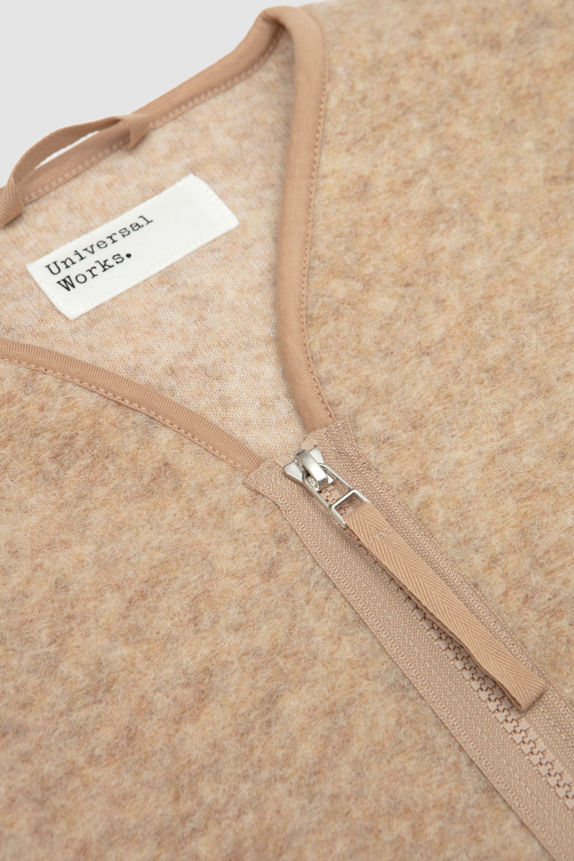 Wool Fleece Zip Liner Jacket Fawn