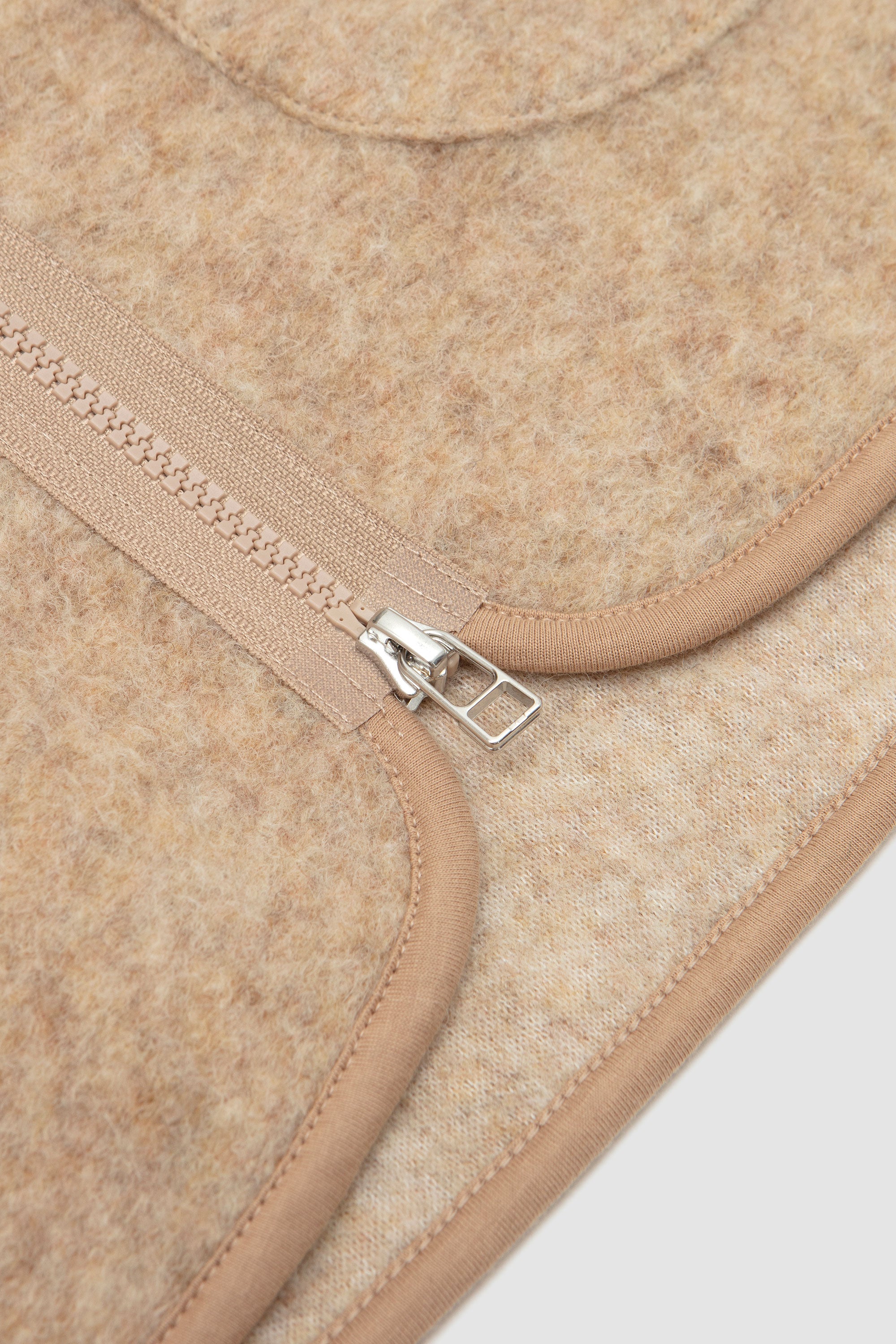 Wool Fleece Zip Liner Jacket Fawn