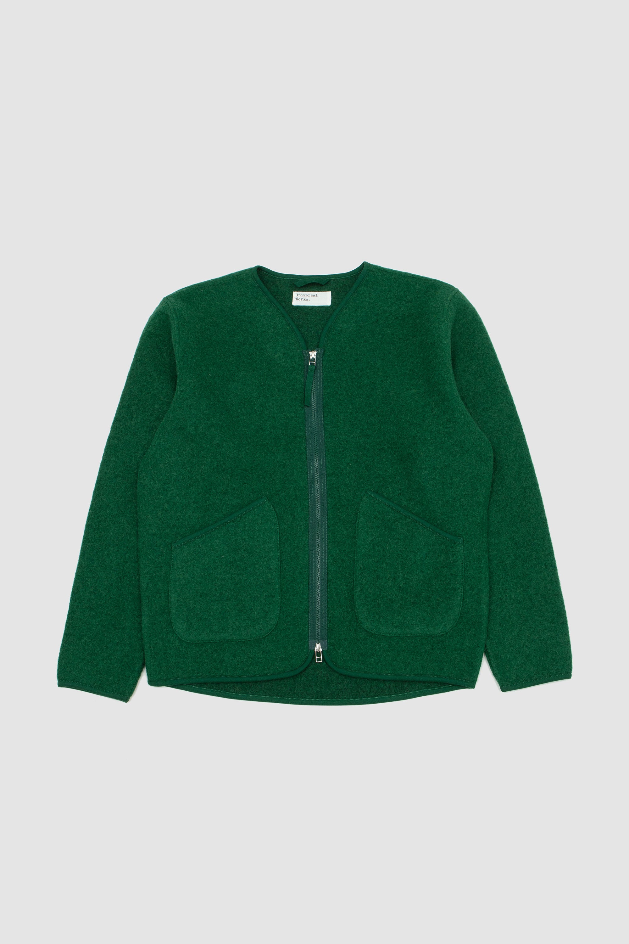 Wool Fleece Zip Liner Jacket Green