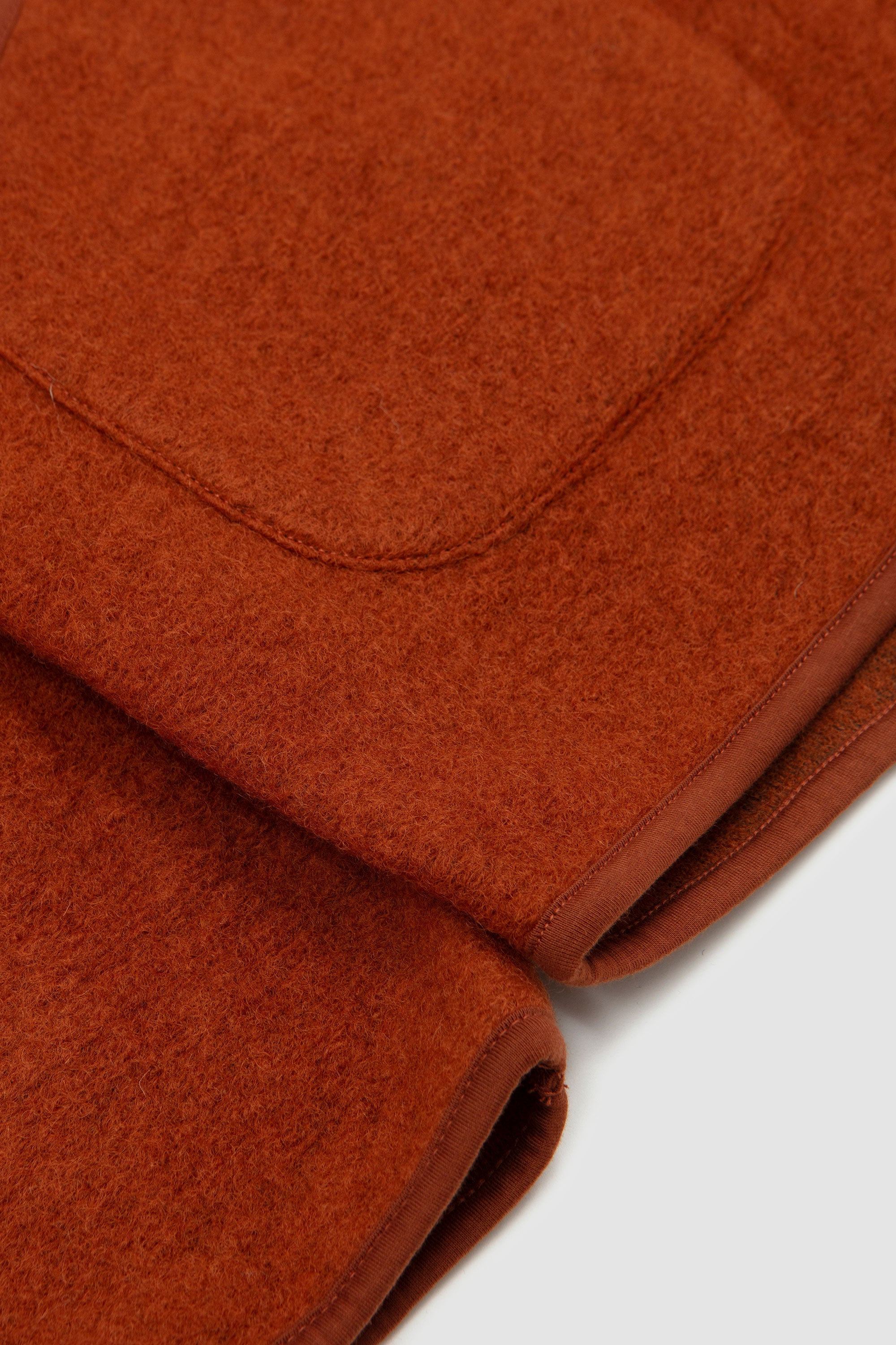 Wool Fleece Zip Liner Jacket Rust
