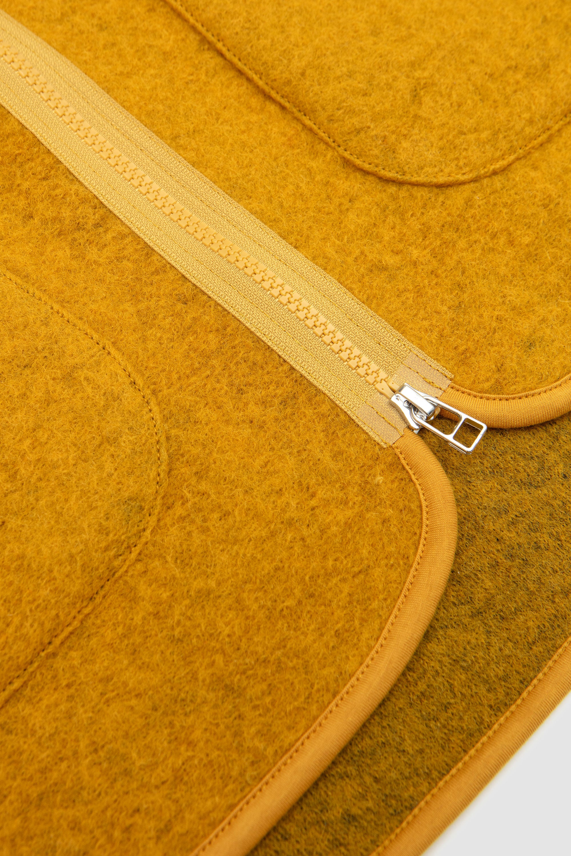 Wool Fleece Zip Liner Jacket Yellow