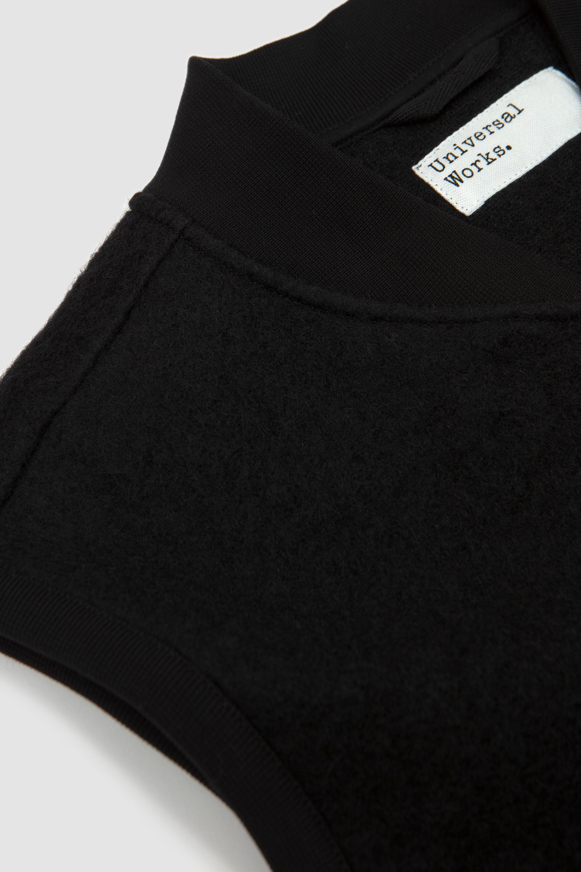 Wool Fleece Zip Waistcoat Black