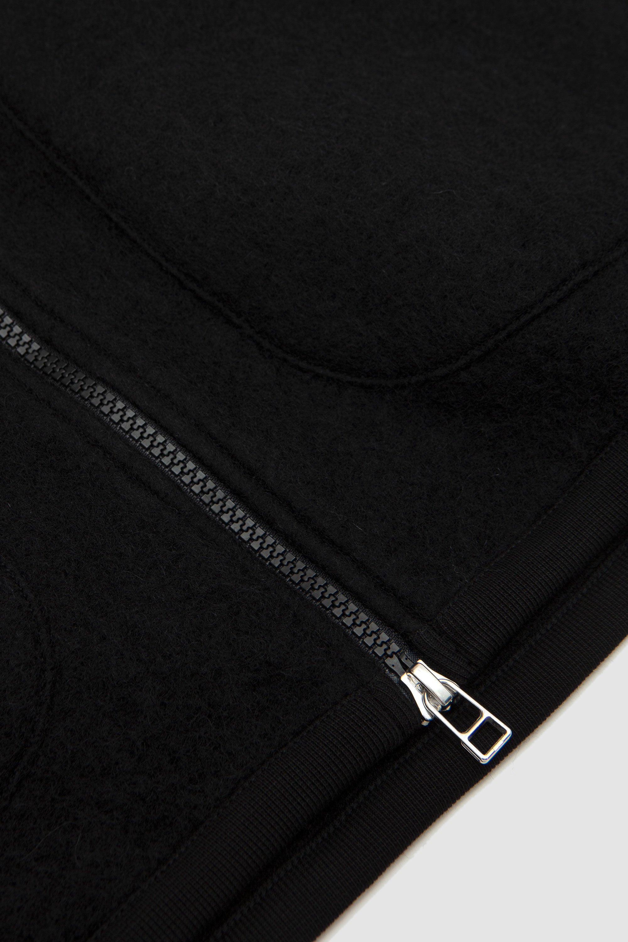 Wool Fleece Zip Waistcoat Black