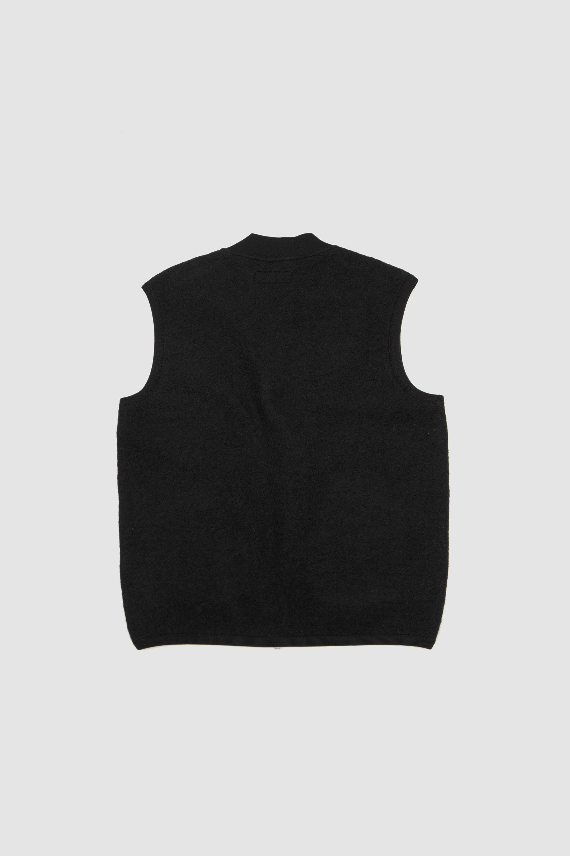 Wool Fleece Zip Waistcoat Black_4
