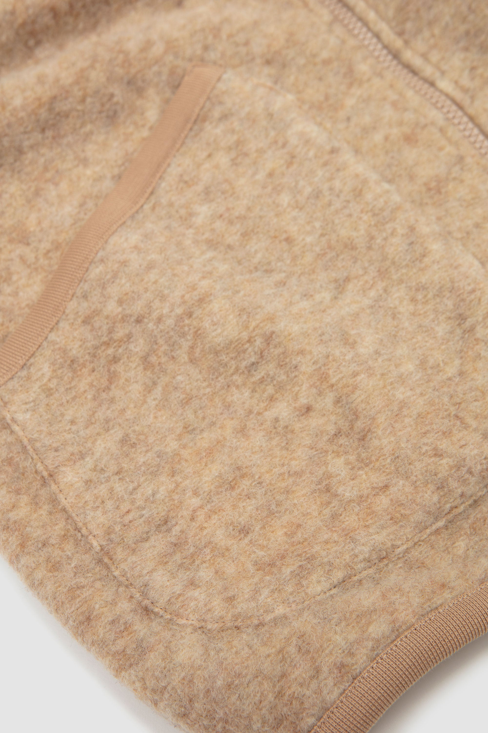 Wool Fleece Zip Waistcoat Fawn