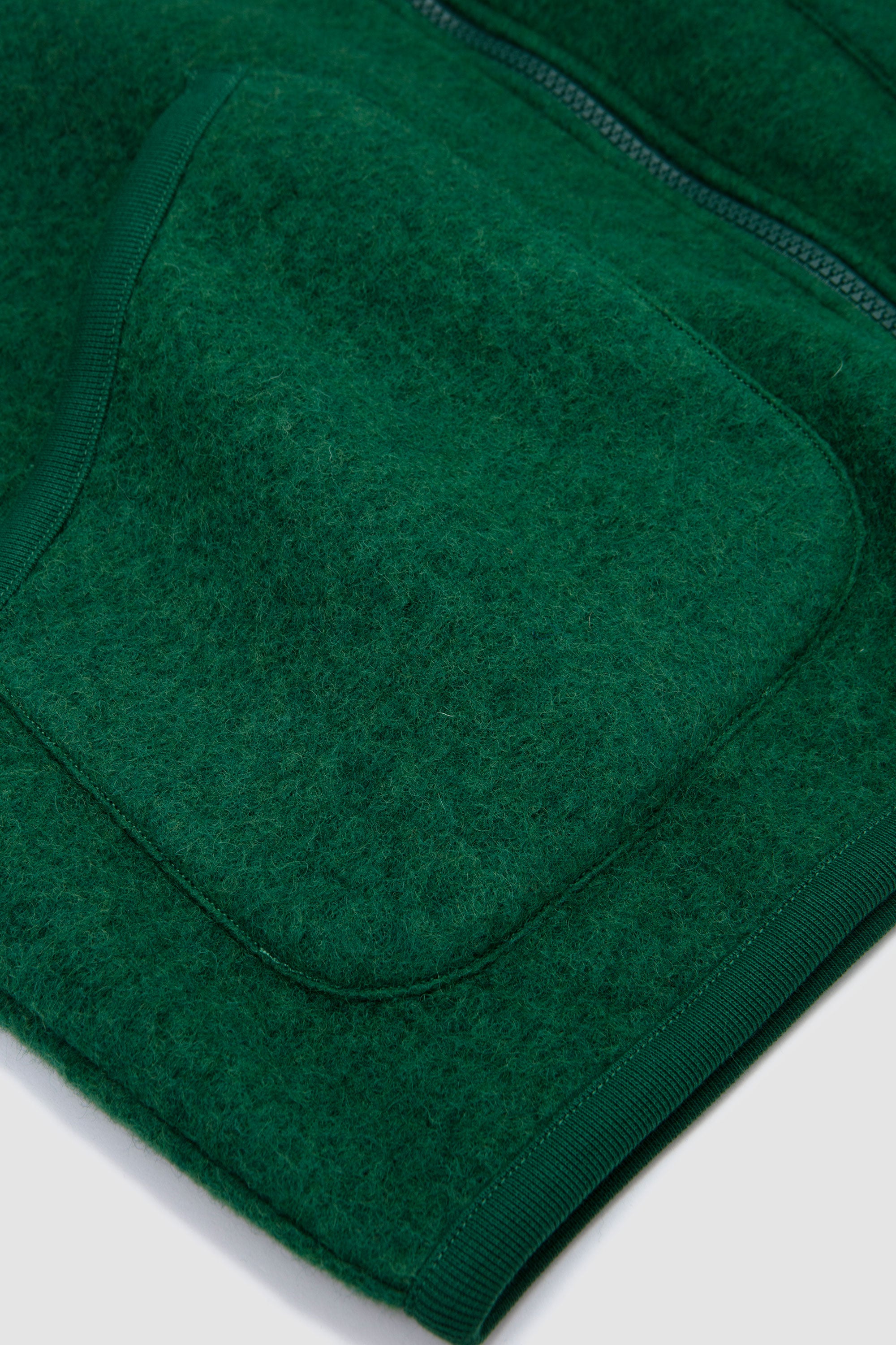 Wool Fleece Zip Waistcoat Green