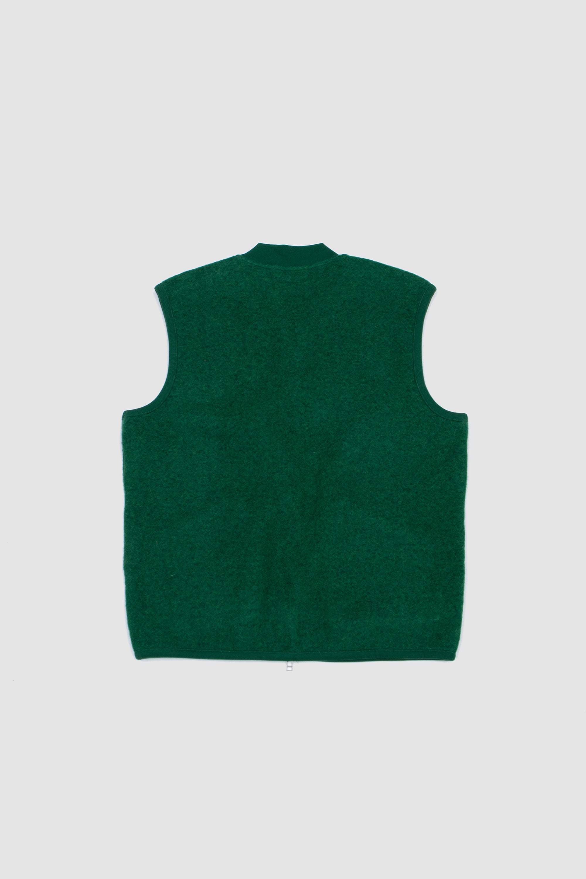 Wool Fleece Zip Waistcoat Green_4