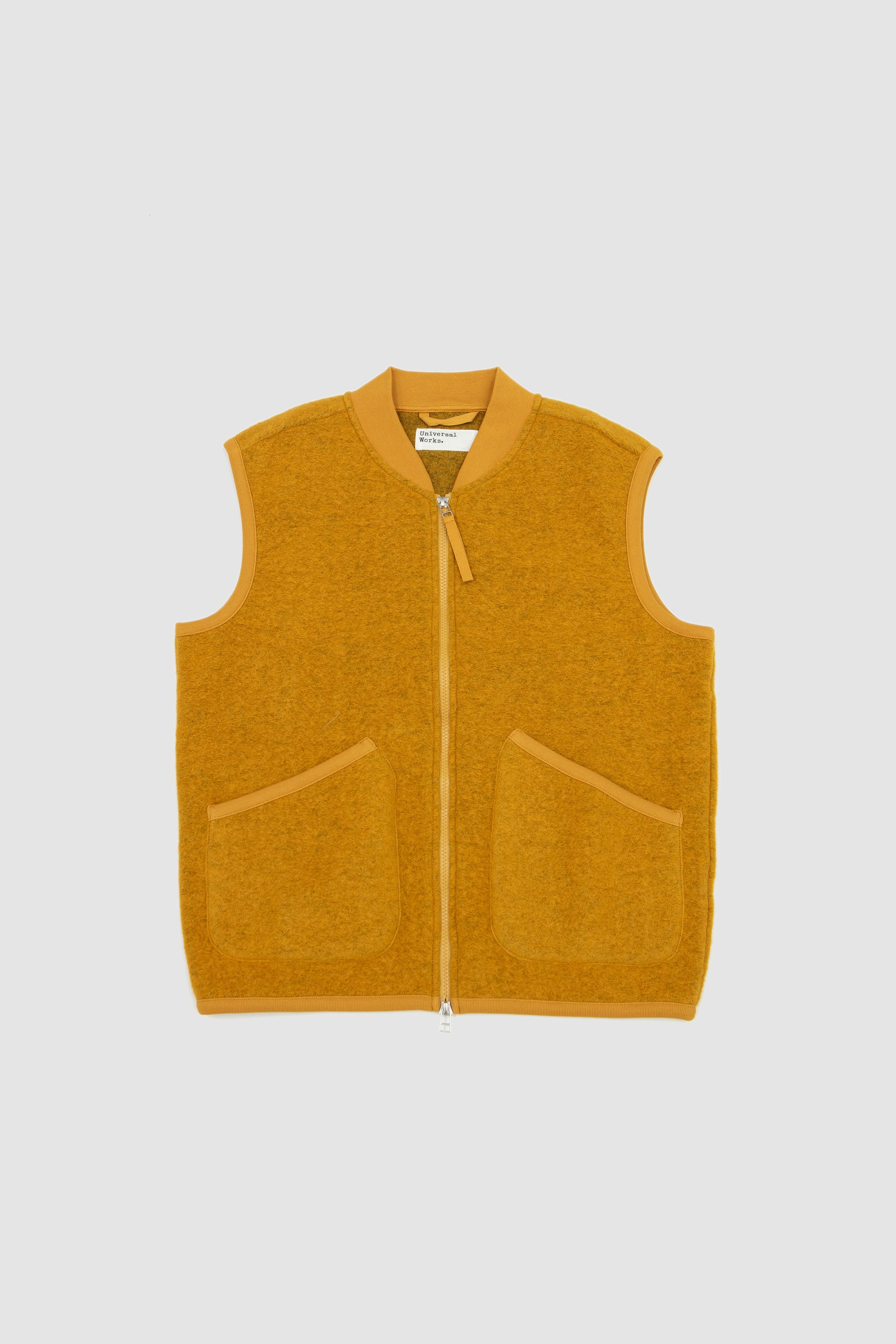 Wool Fleece Zip Waistcoat Yellow