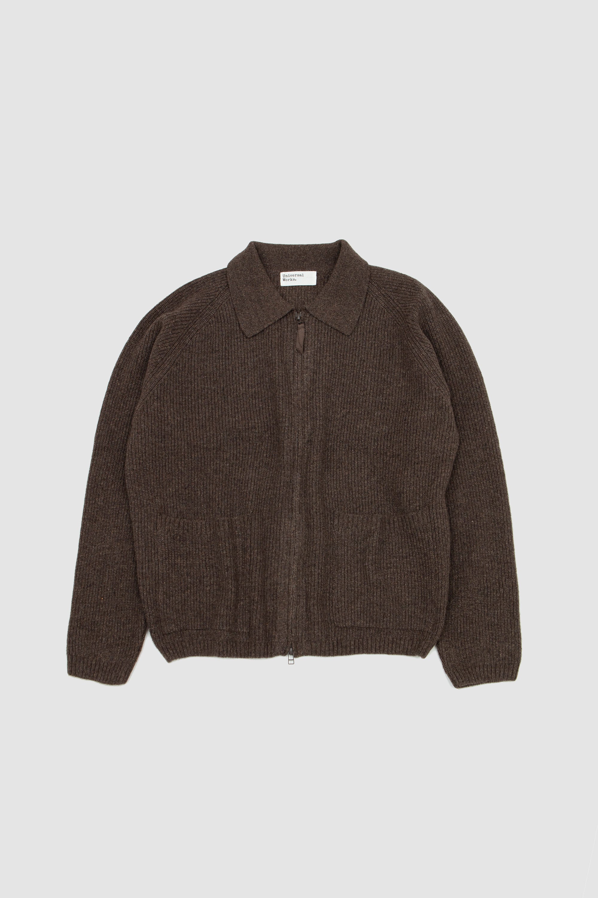 Zip Cardigan Eco Wool Brown_1