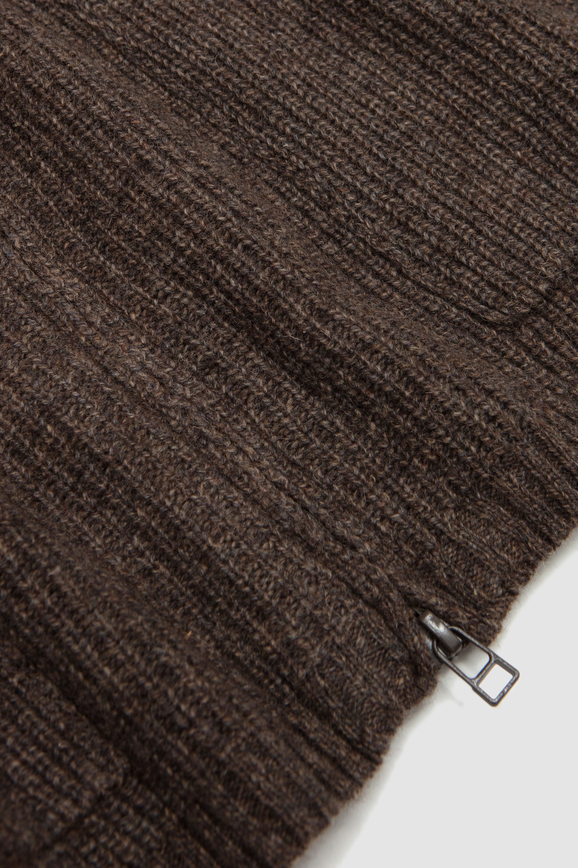Zip Cardigan Eco Wool Brown