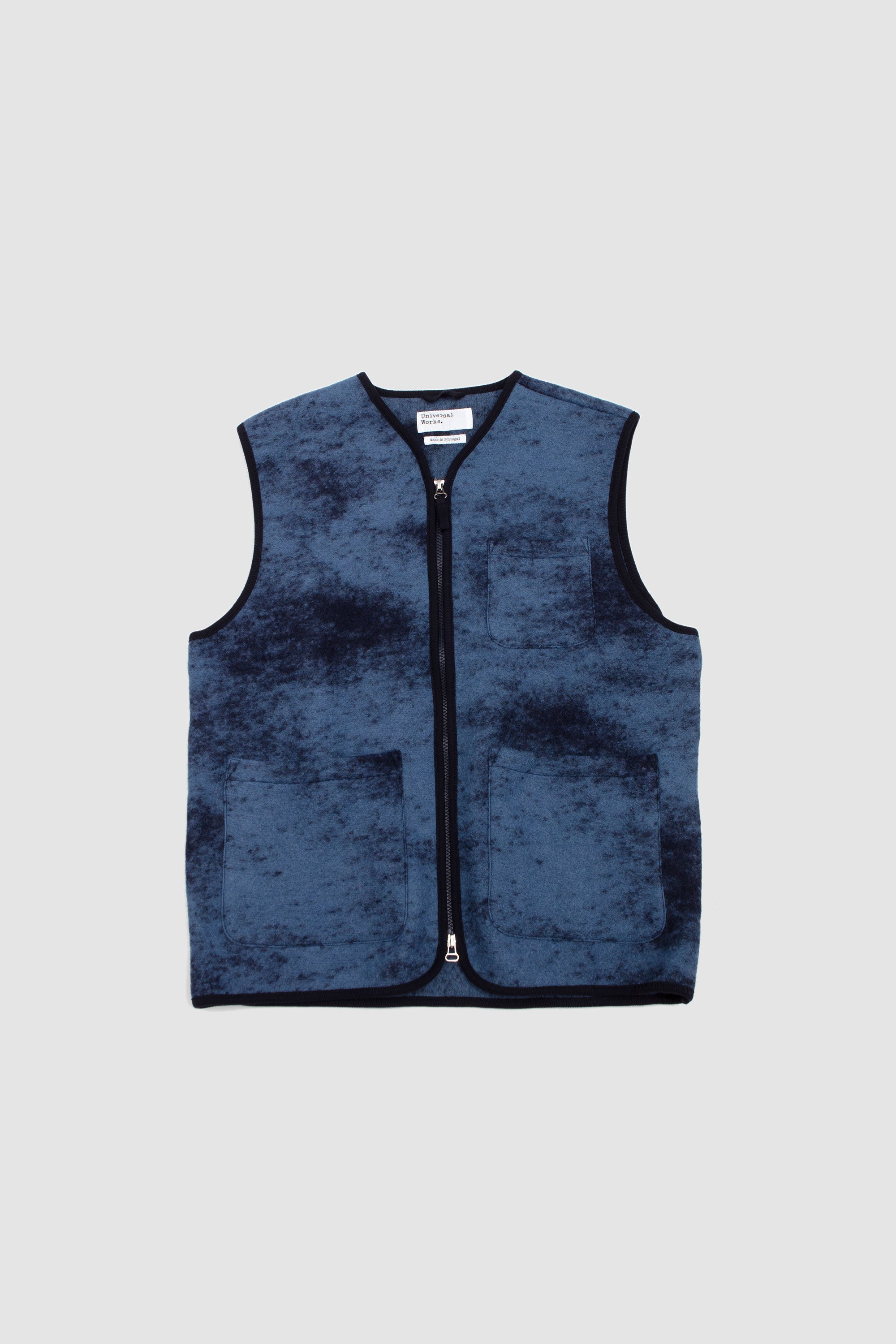 Zip Gilet Cloud Camo Knit Blue