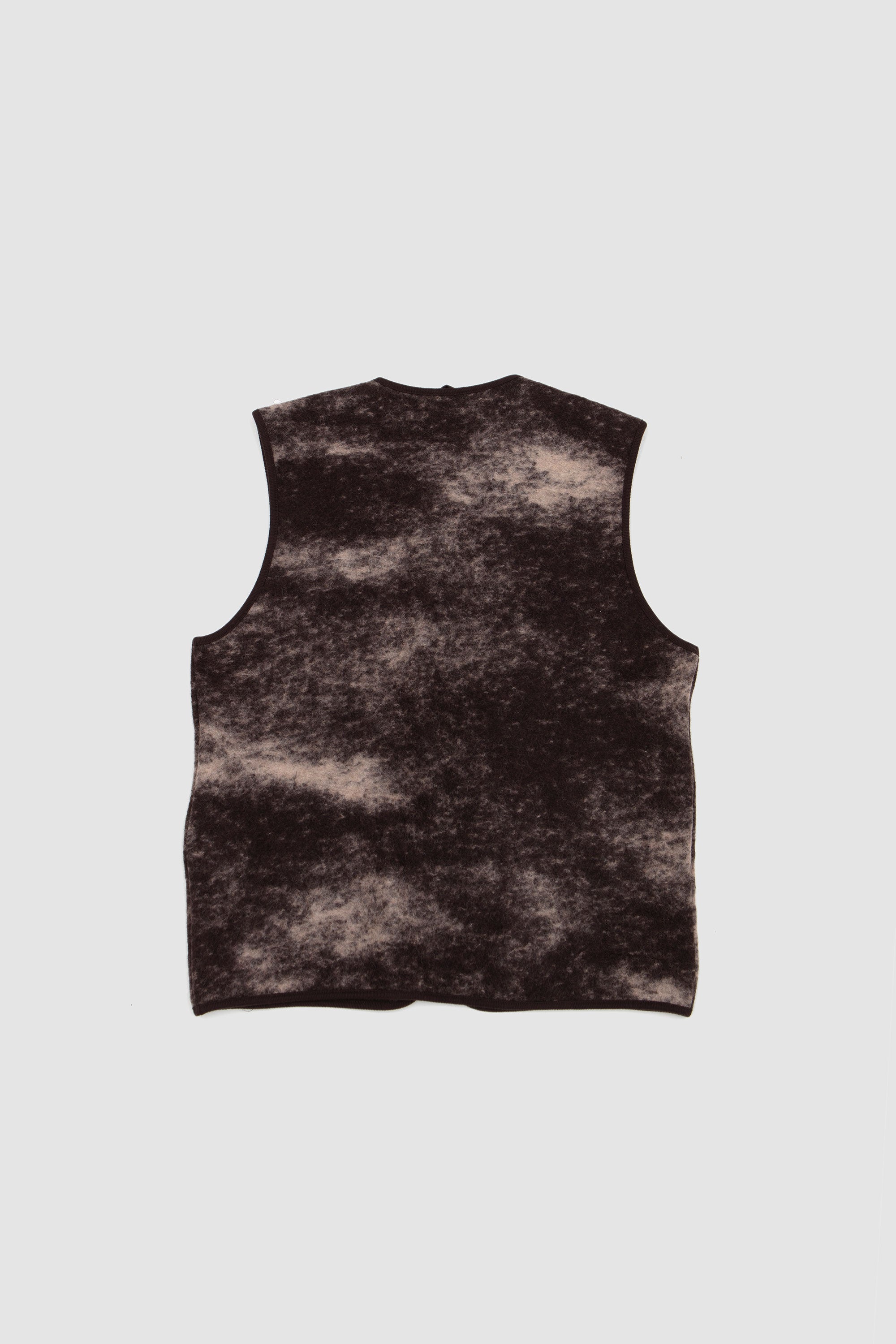 Zip Gilet Cloud Camo Knit Brown_4
