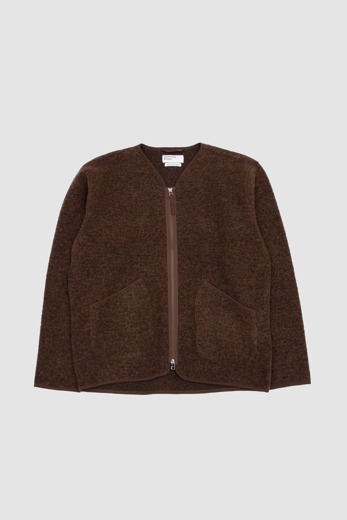 Zip Liner Jacket Wool Fleece Brown Marl_1