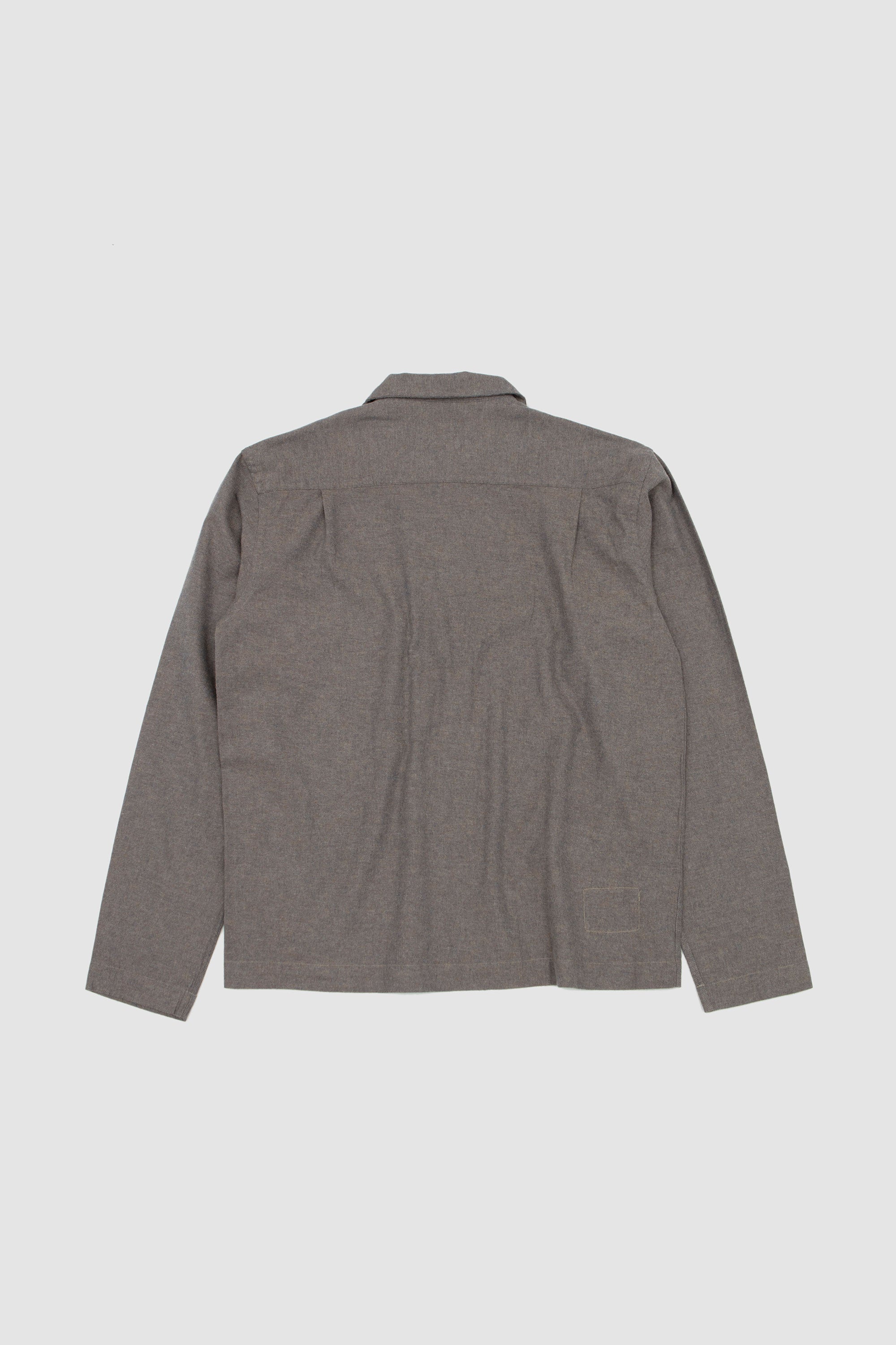 Zip Shirt Brushed Flannel Brown_4