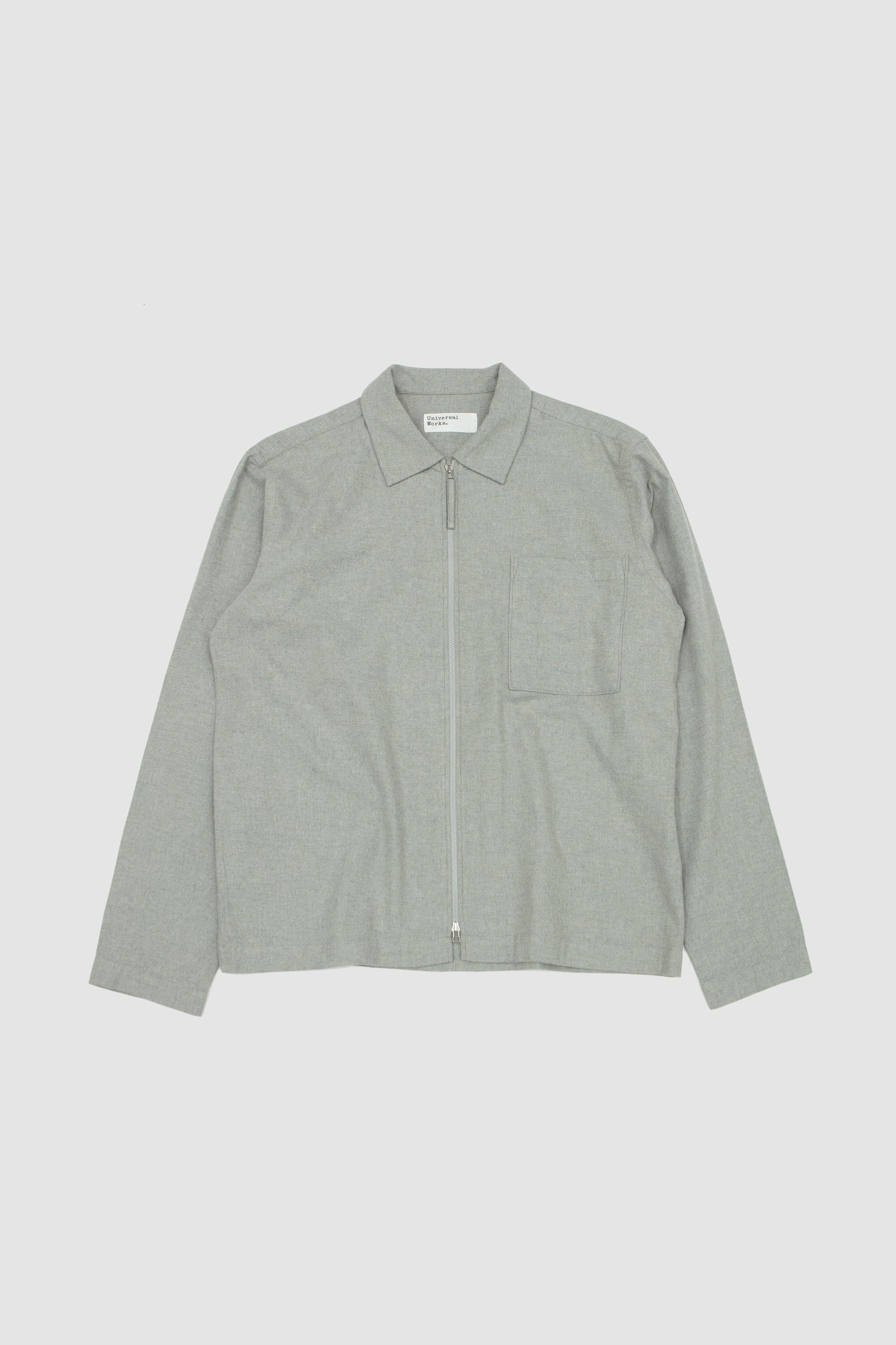Zip Shirt Brushed Flannel Grey