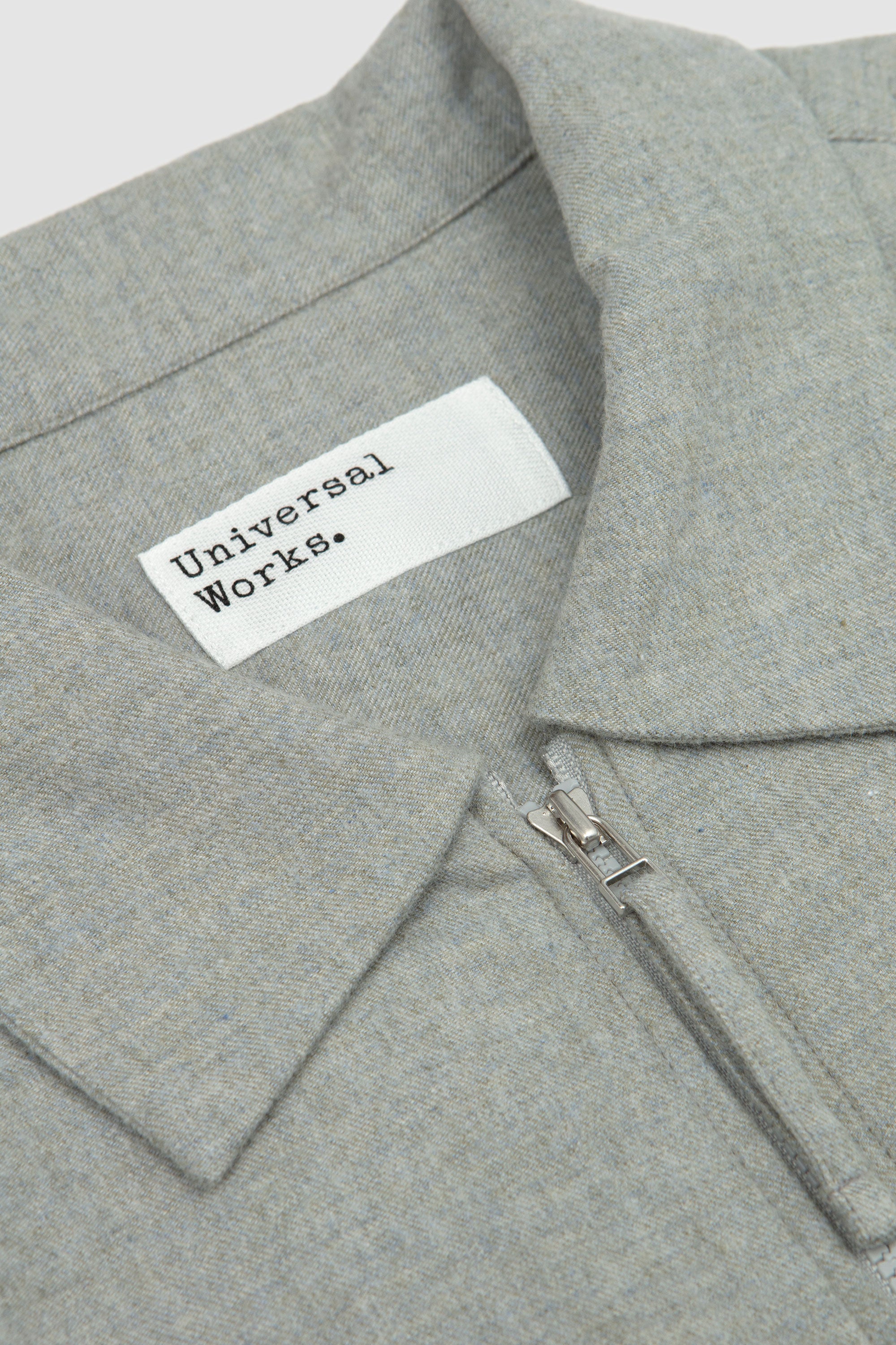 Zip Shirt Brushed Flannel Grey