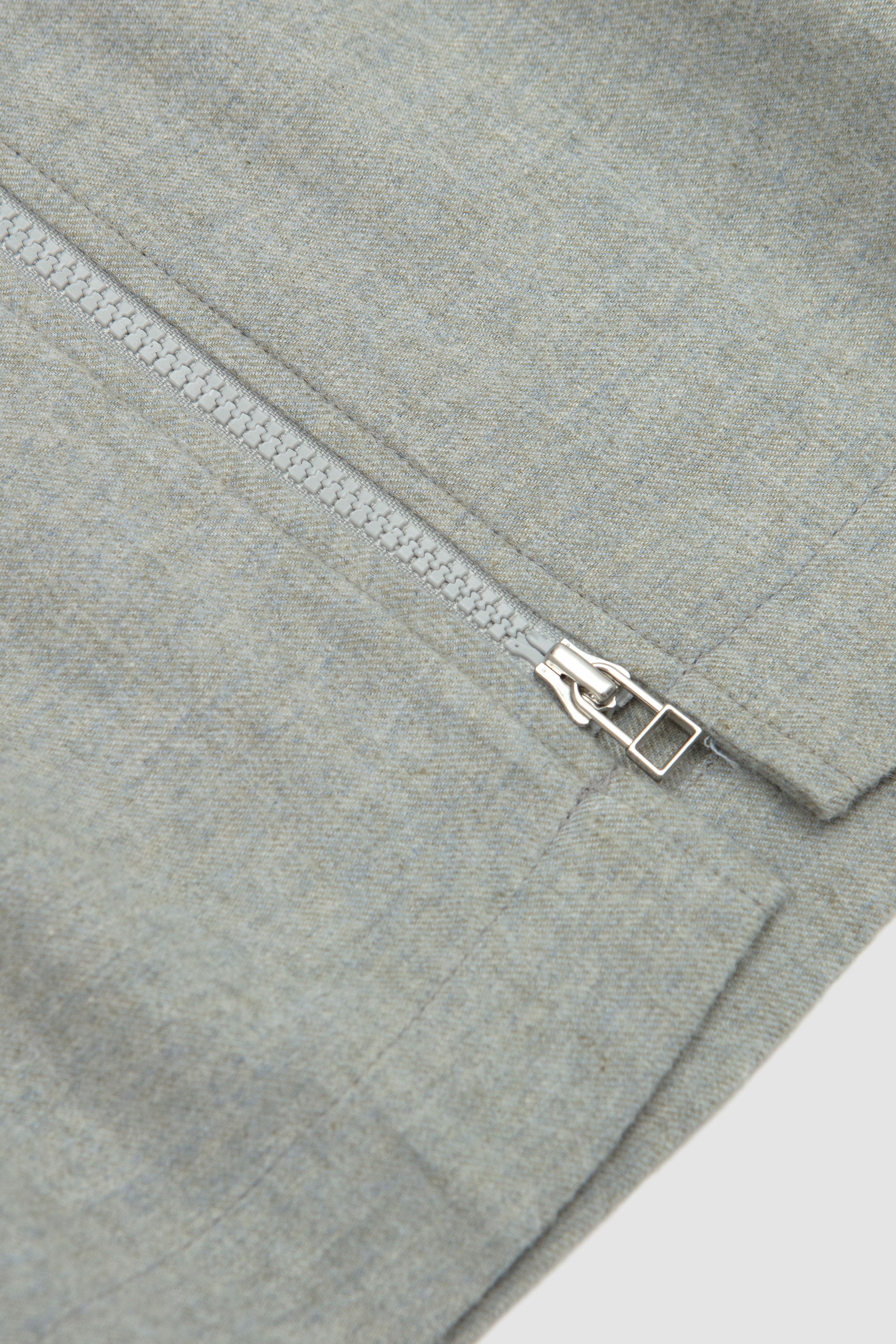 Zip Shirt Brushed Flannel Grey