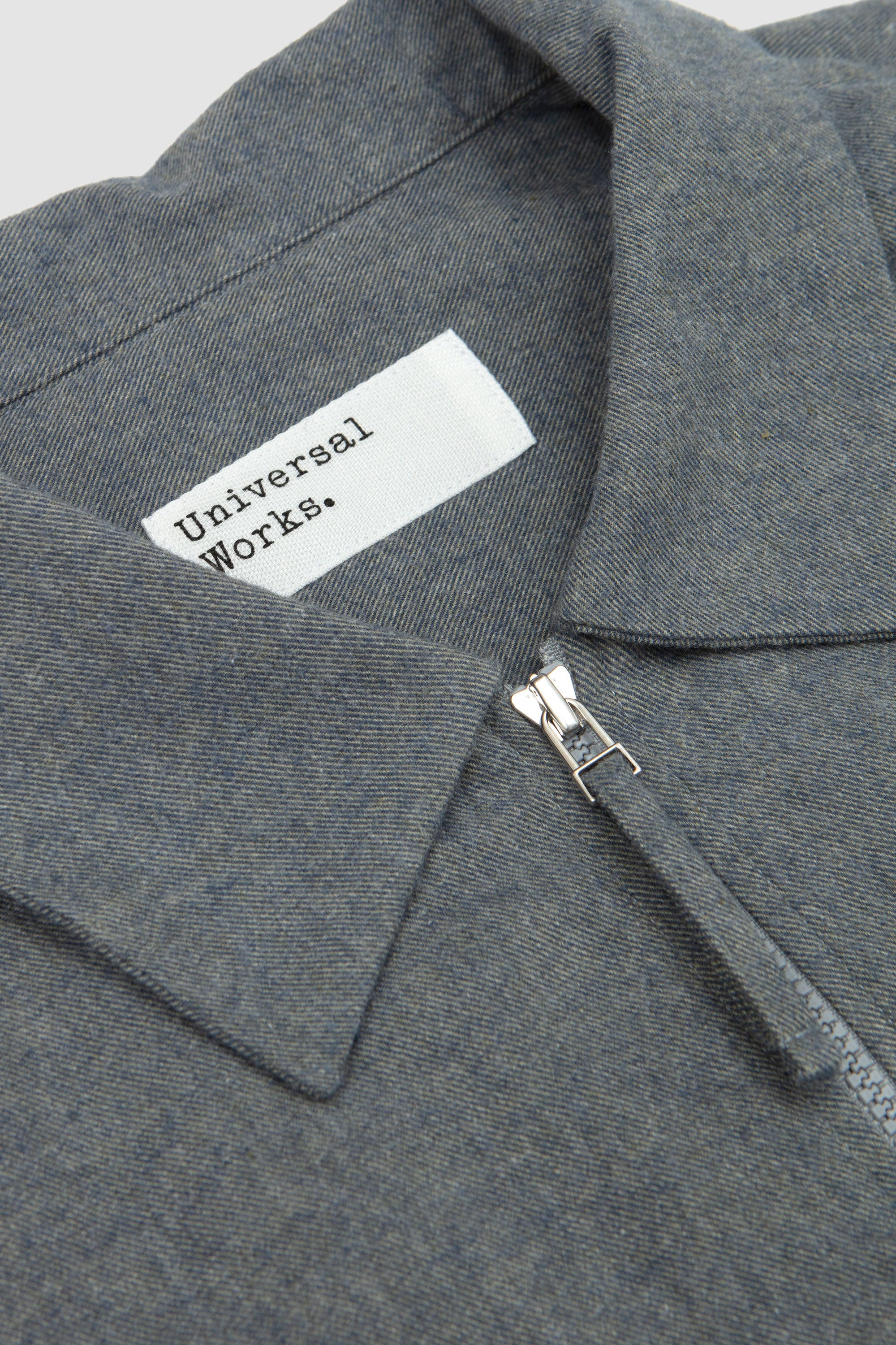 Zip Shirt Brushed Flannel Navy