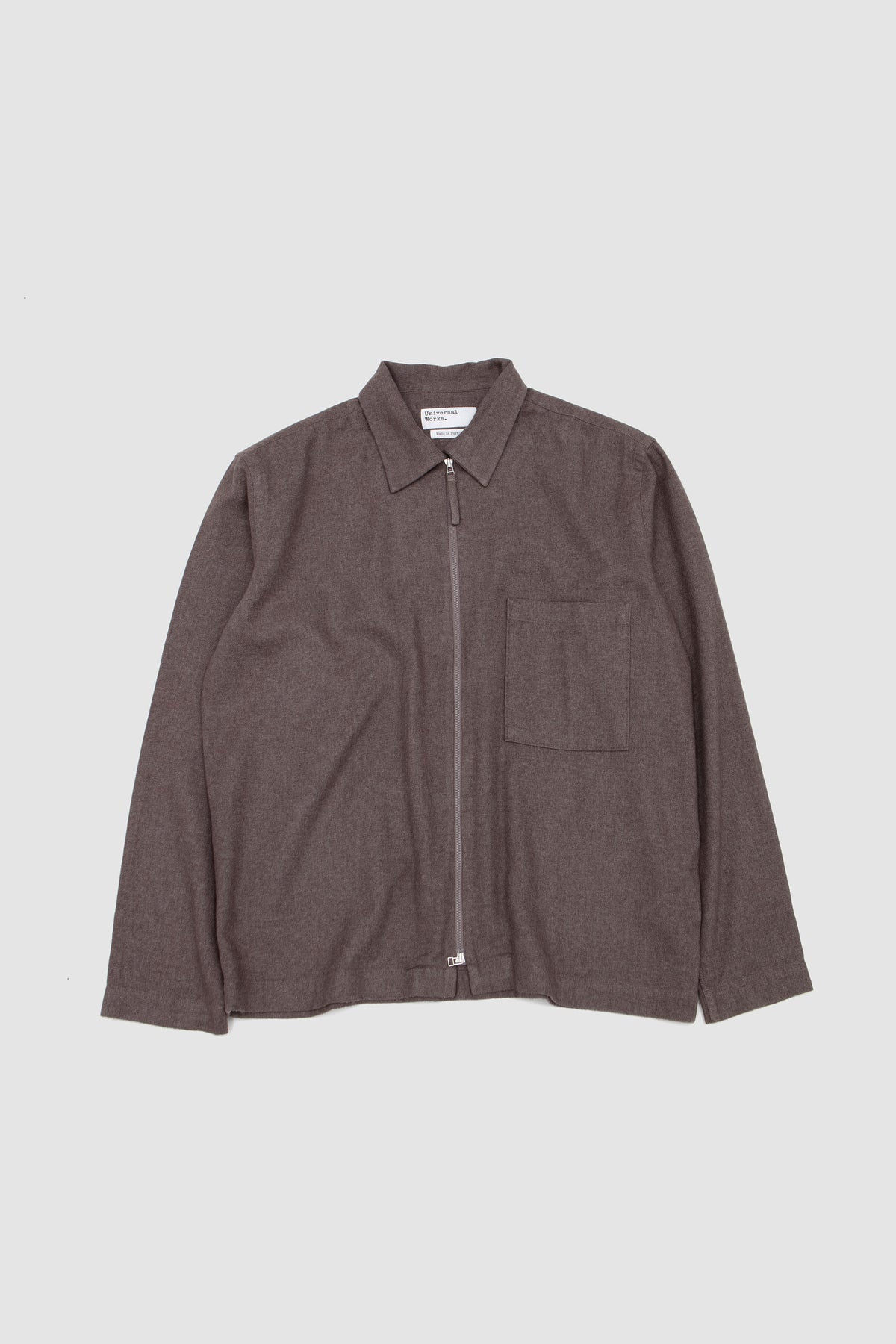 Zip Shirt Monty Cot Tencel Brown